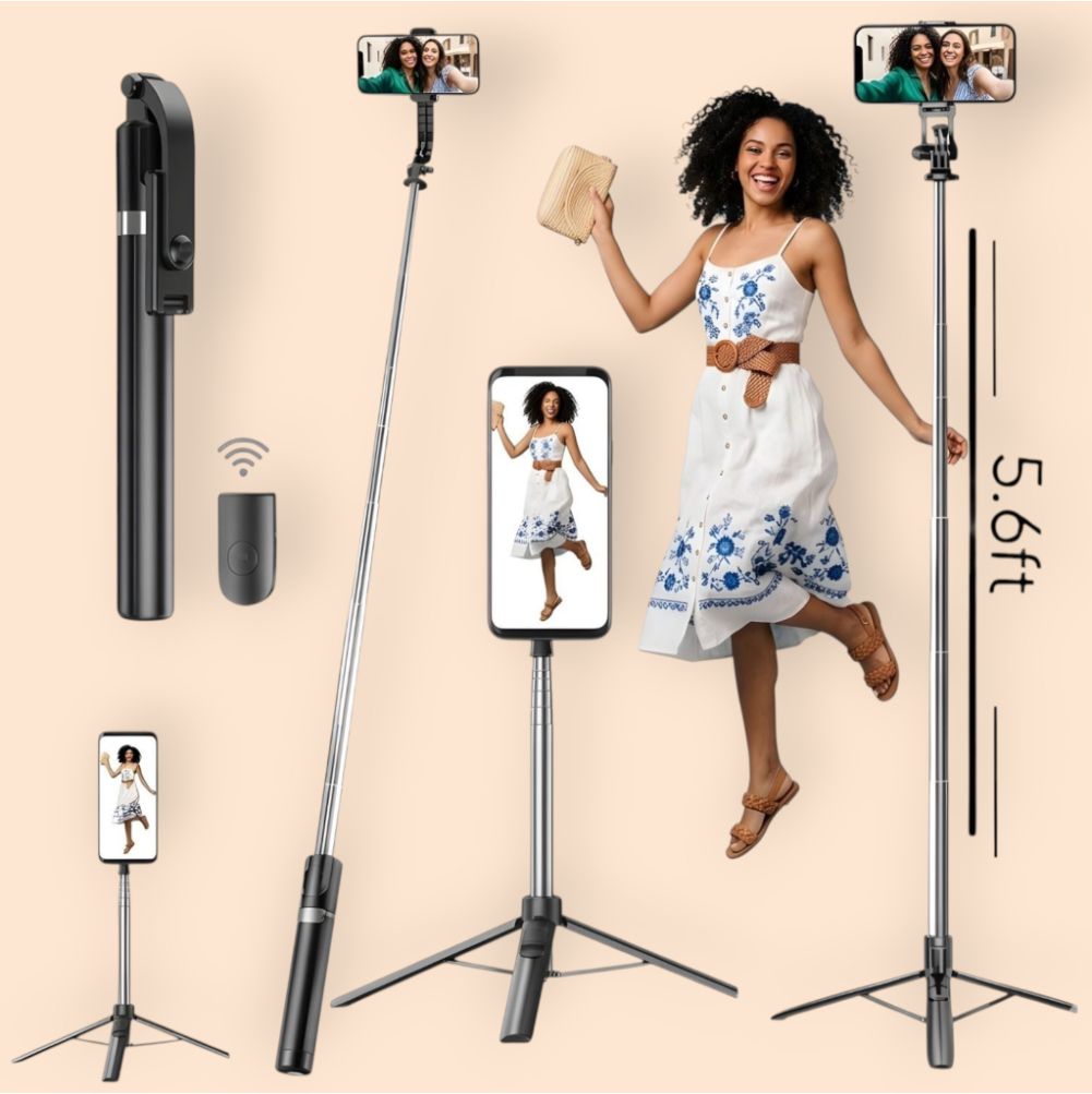 URBANHUDA 170cm Multi-Angle Selfie Stick with Tripod Stand & Bluetooth Remote_2B Bluetooth Selfie Stick-image-30