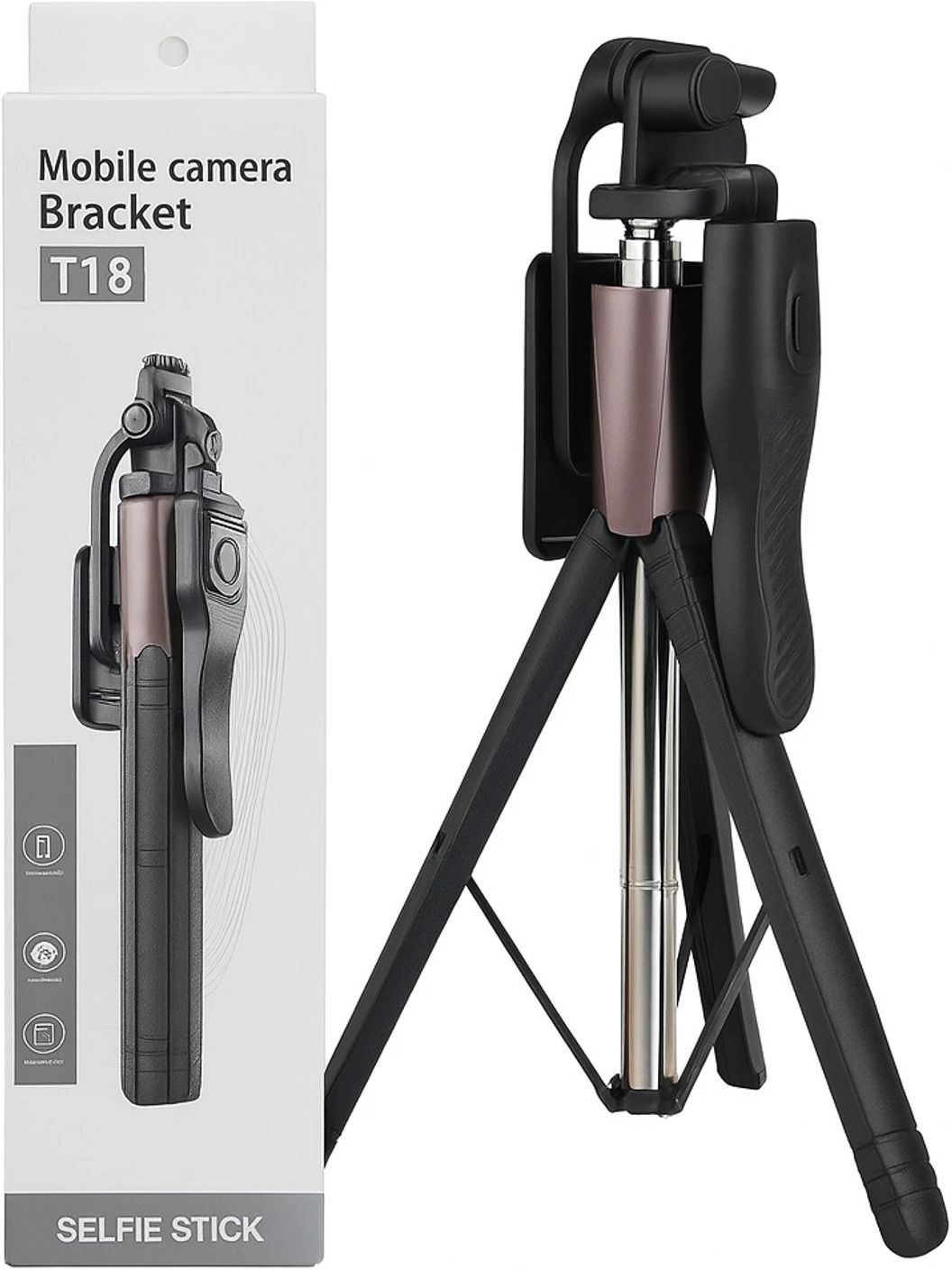 Expro T-18 2-in-1 170cm Bluetooth Selfie Stick Tripod | Extendable Phone Stand with Wireless Remote | Tall 170 CM Foldable Tripod for Video, Photos, Vlogging, Live Streaming – Universal Smartphone Holder Bluetooth Selfie Stick-image-31