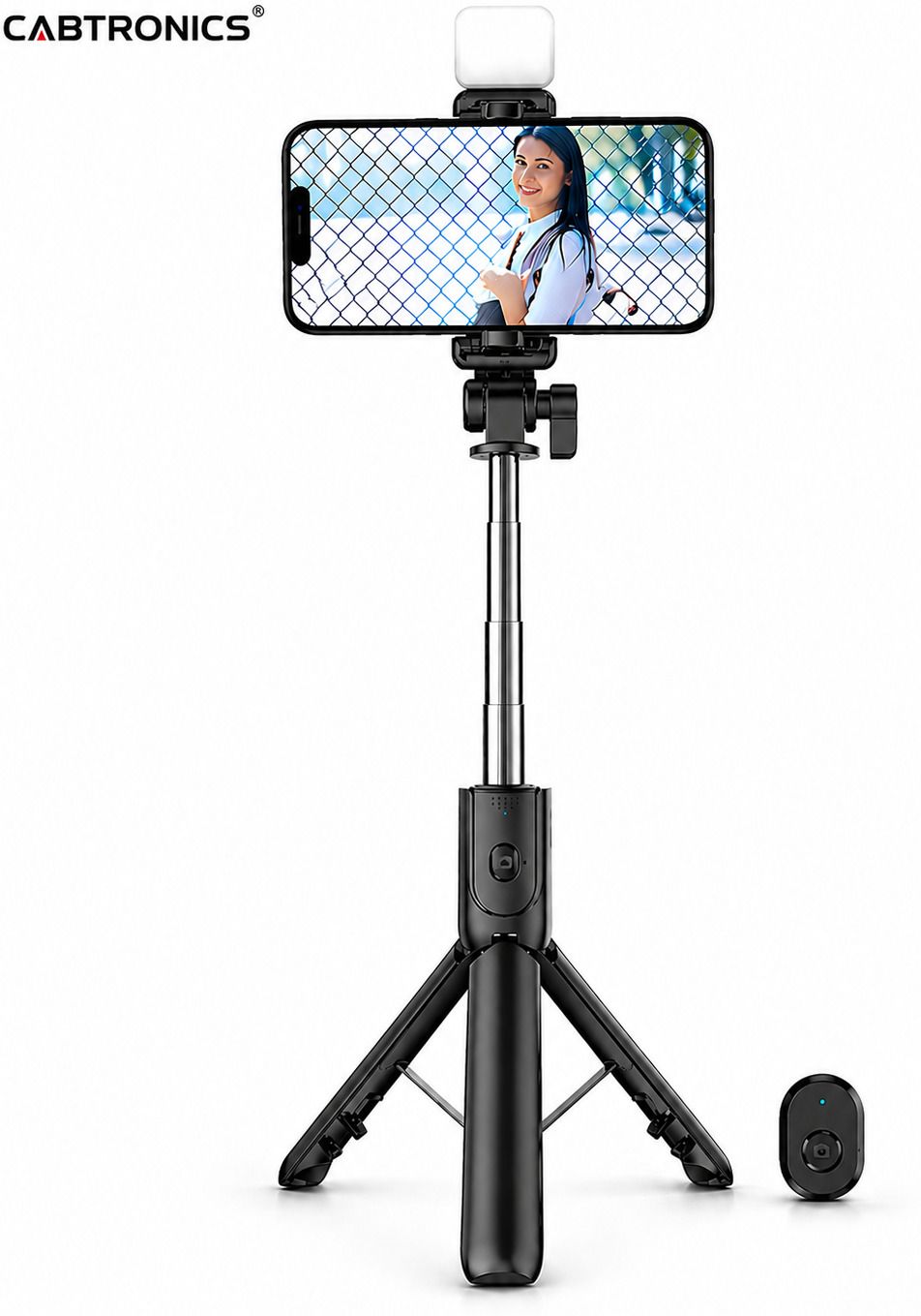 CABTRONICS Selfie Stick Tripod with Remote, Foldable Portable Stand Bluetooth Selfie Stick-image-44