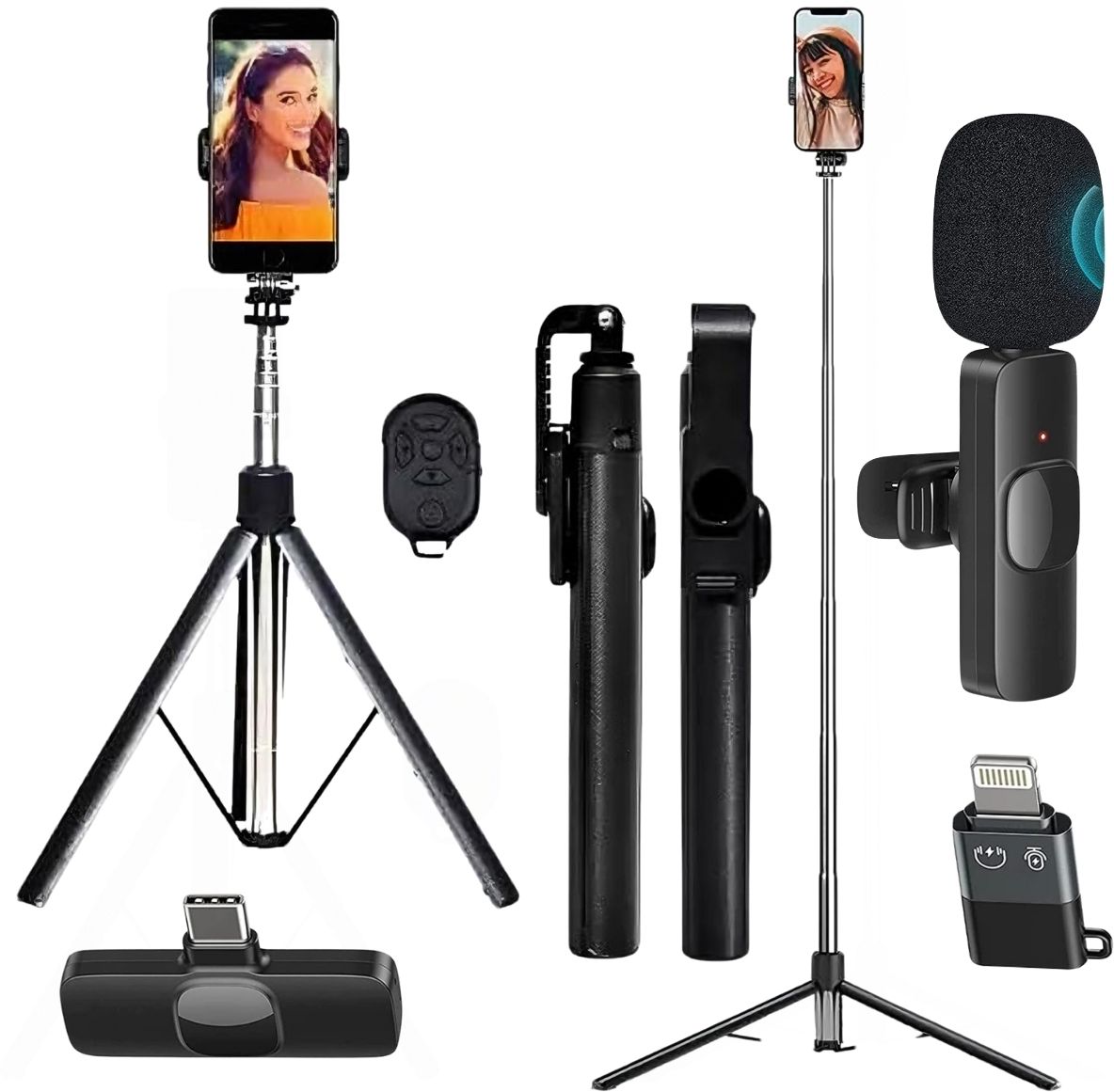 GADGETSWEAR (Combo with Wireless Mic) Selfie Stick with Tripod Stand, Bluetooth Selfie Stick-picture-15