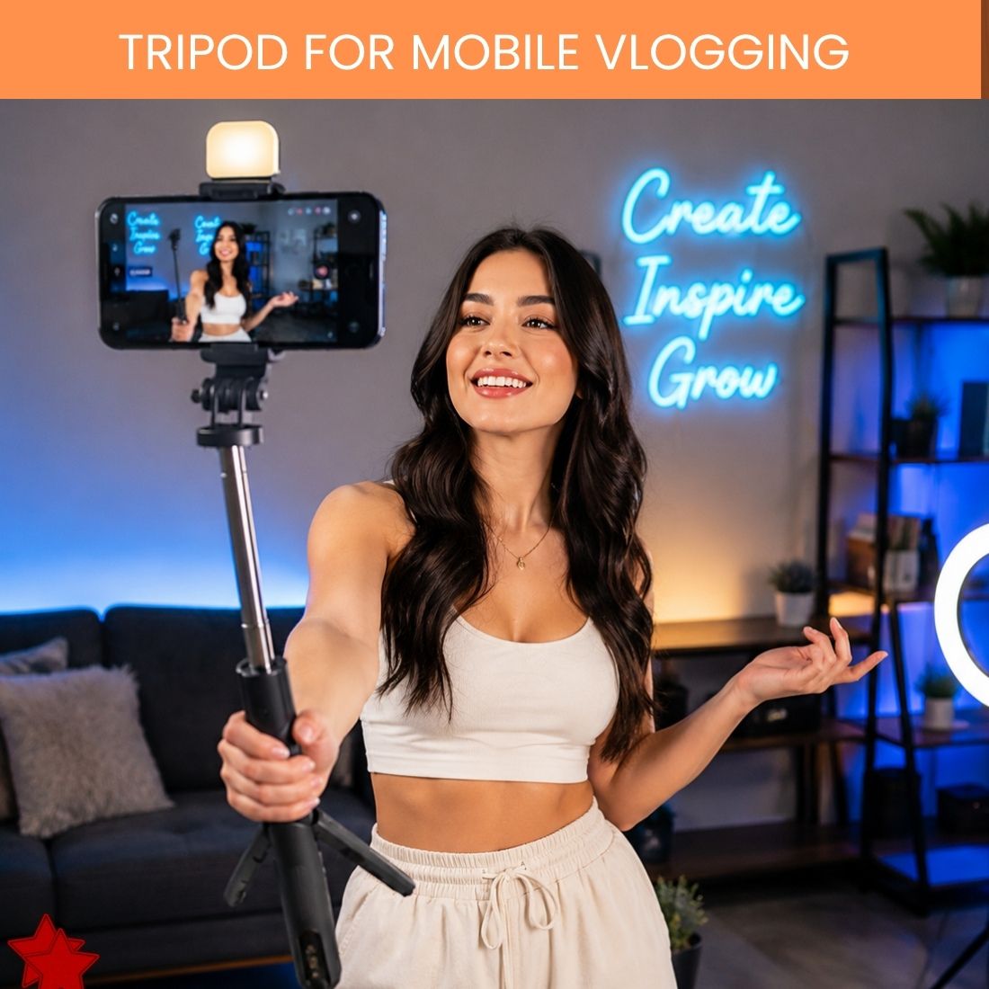 YAROH Selfie Stick With Tripod Stand for Vlogging Compatible With All SmartphonesZY446 Bluetooth Selfie Stick-image-38