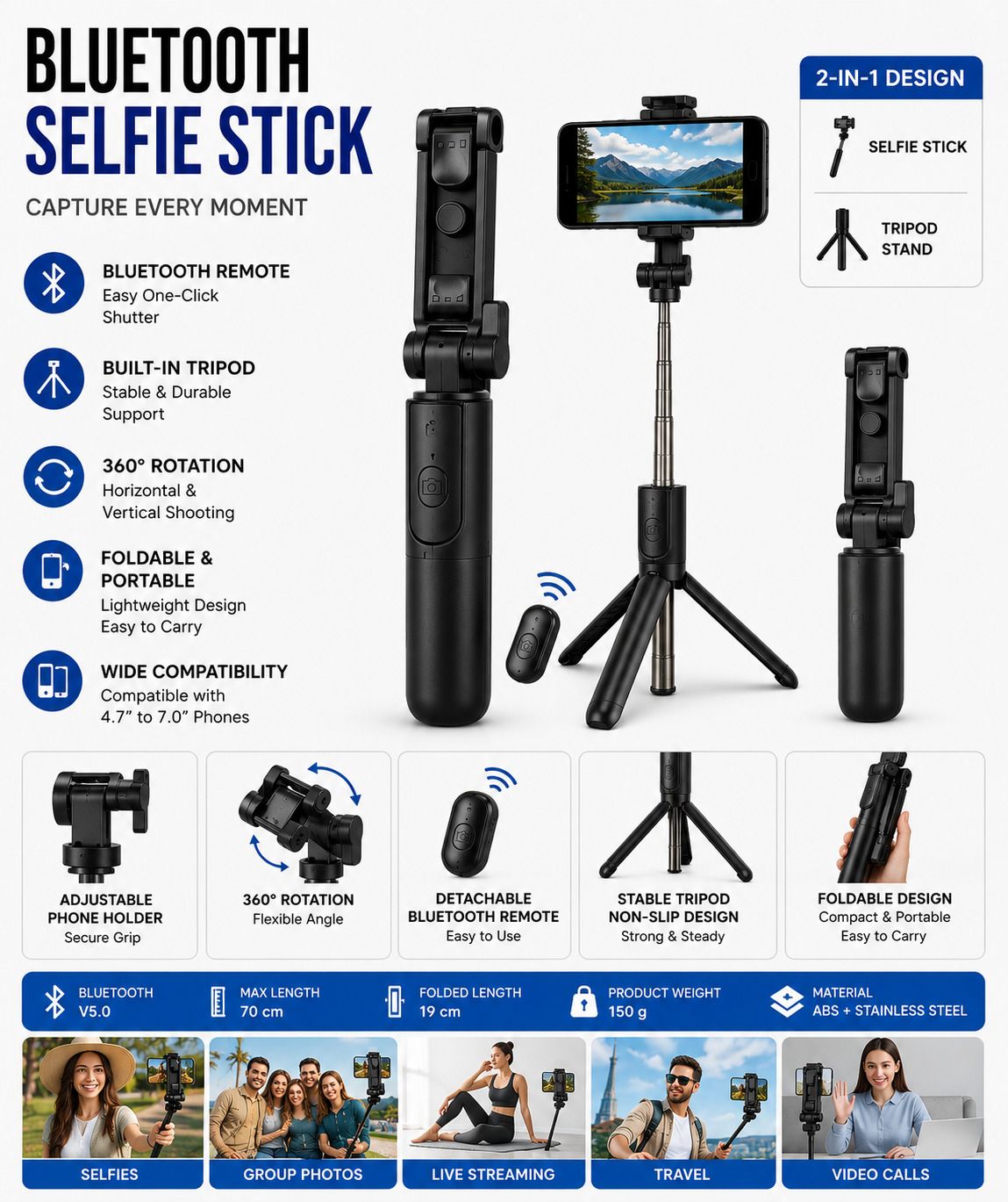 MAA LAXMI Bluetooth Selfie Stick-picture-25