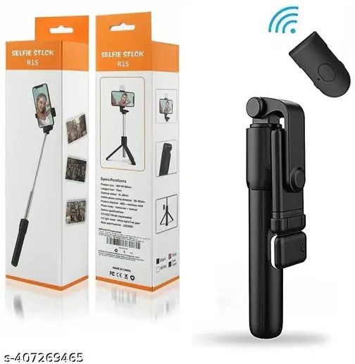 AMS Lumistick Smart Selfie Stick with Tripod Stand, 360° Rotation, Bluetooth v 5.3, 3 Light Modes Bluetooth Selfie Stick