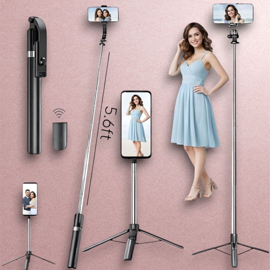 AIZINA Quality Selfie Stick 170cm Long Extendable Tripod Bluetooth Remote_S5 Bluetooth Selfie Stick-picture-12