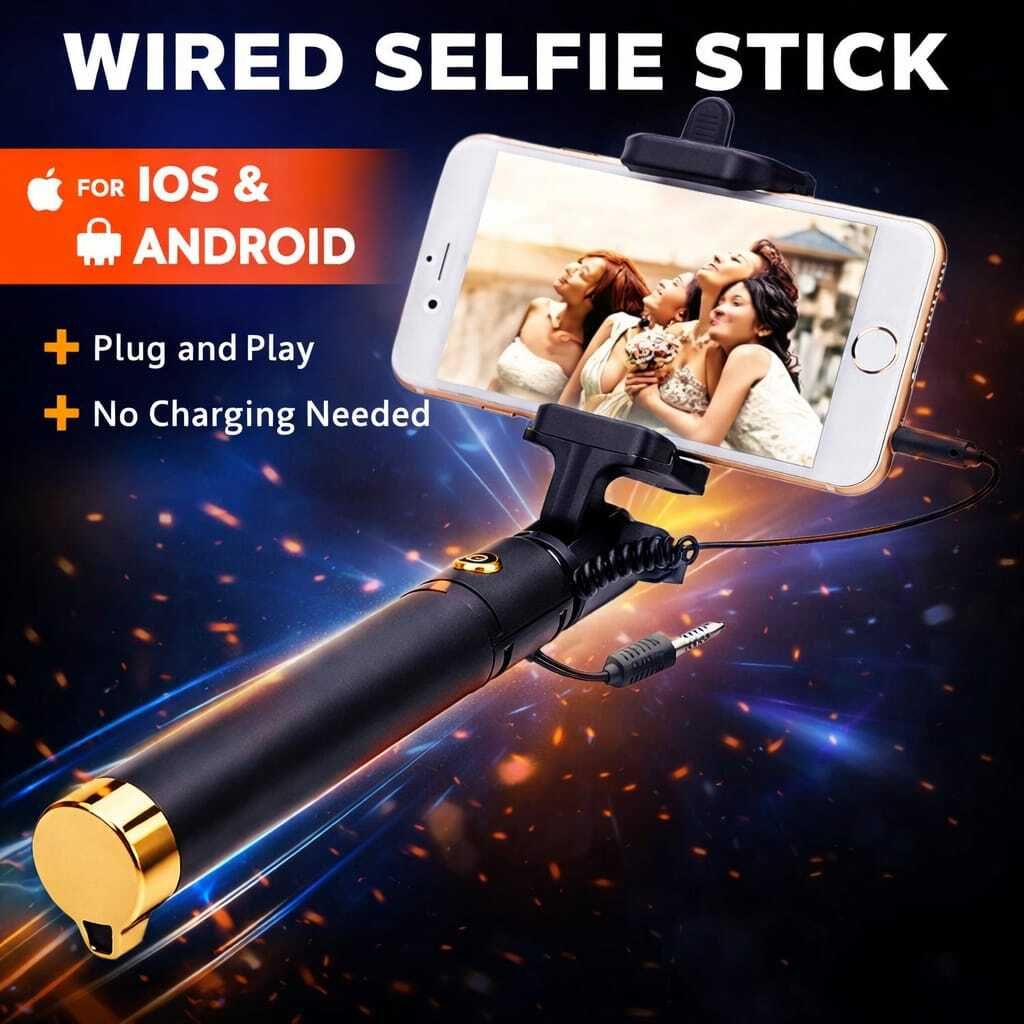 SELFIEQUEEN Cable Selfie Stick-image-4