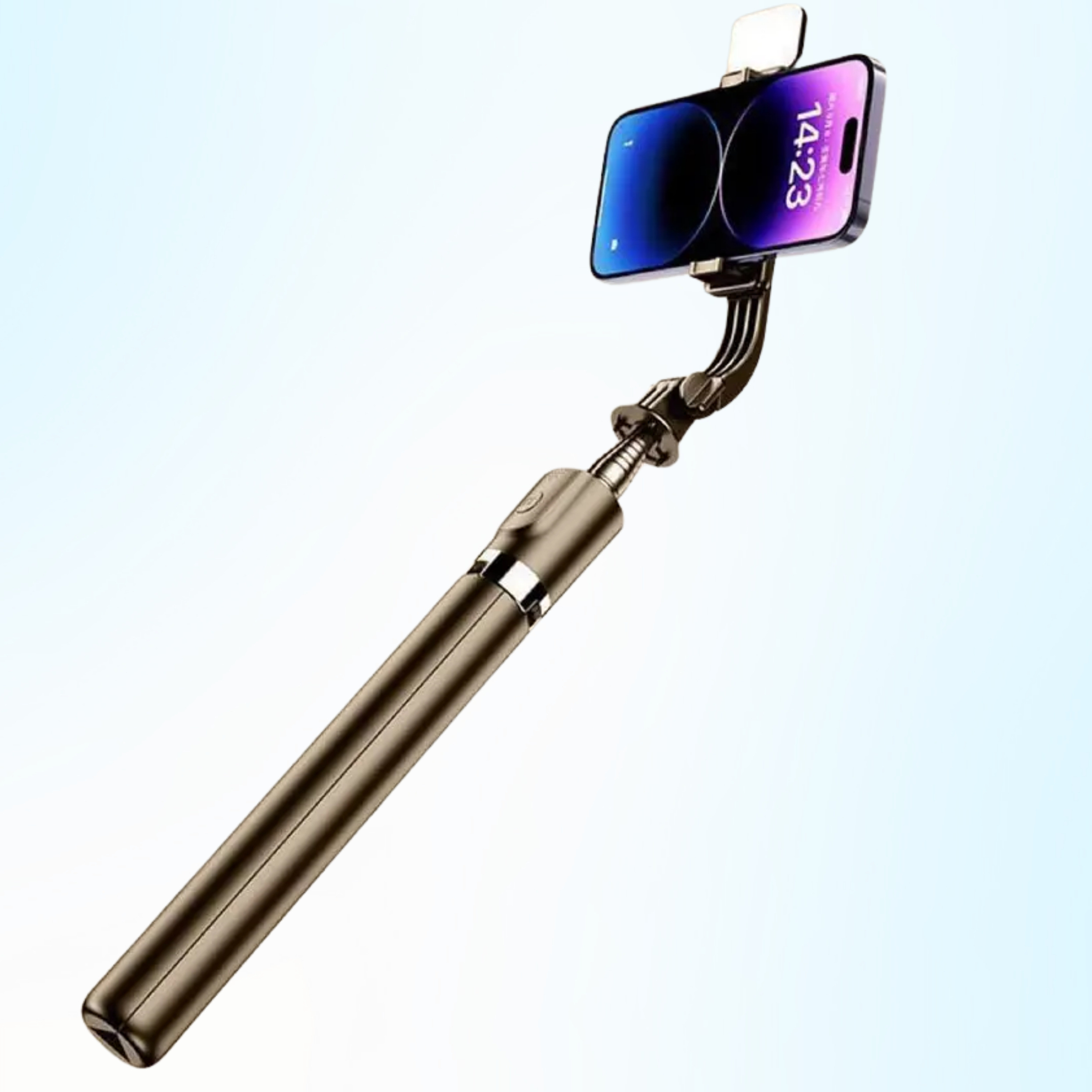 BITWEAVE R1S-L Carbon Fiber Selfie Stick with LED Fill Light & Tripod Base – 1.7M Extendable for Vlogging Bluetooth Selfie Stick image 1