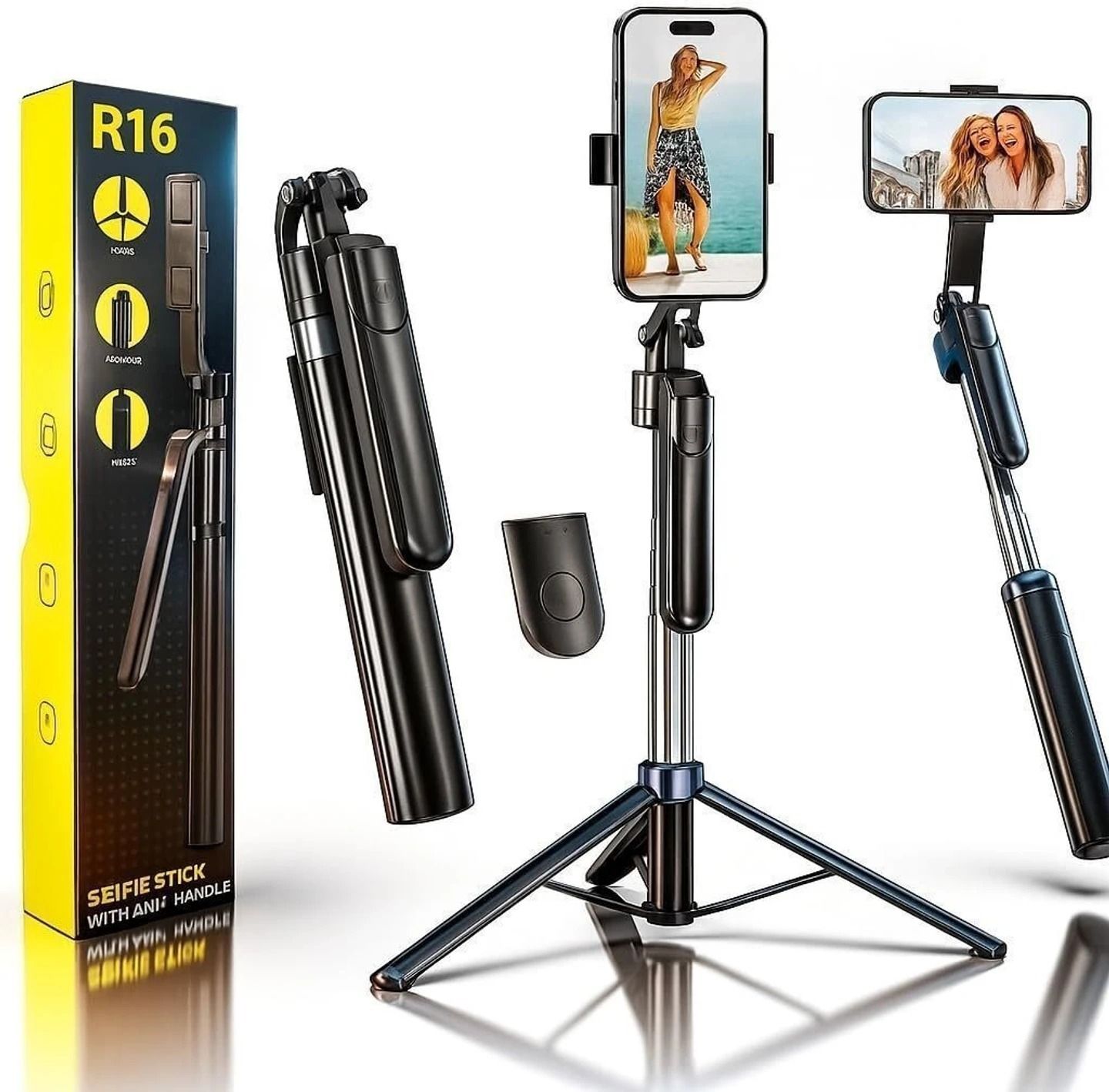 Expro Portable Smart Selfie Stick with Upto 6ft. Tripod Stand, 3 in 1 Multifunctional Design, Detachable Bluetooth Remote Compatible for iPhone/Android, Best for Vlogging/Photo Shoot Bluetooth Selfie Stick-image-38