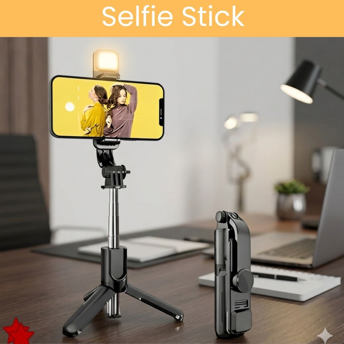 SACRO Selfie Stick With Tripod Stand for Vlogging Compatible With All SmartphonesZT496 Bluetooth Selfie Stick-image-49