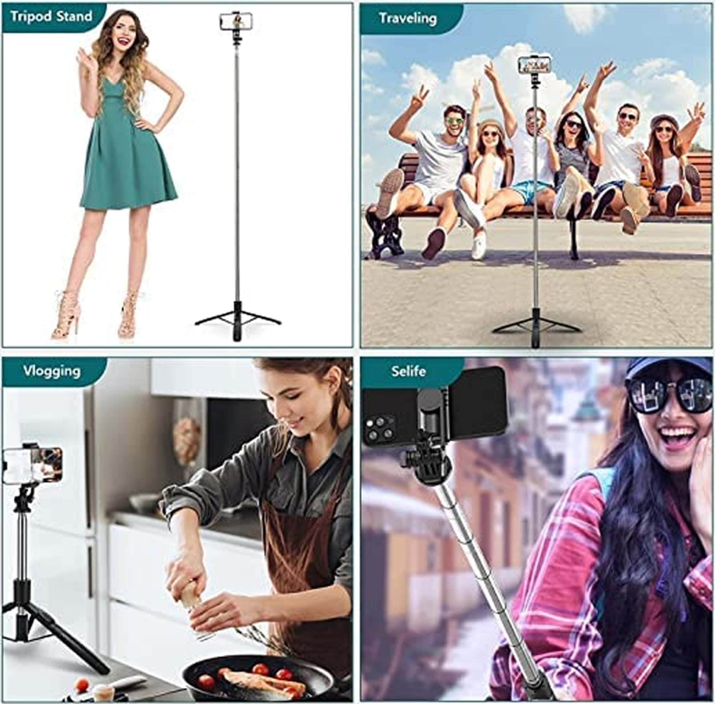 hirdesh Super Long Selfie stick 170cm Y17 Selfie Stick Tripod expandable features Bluetooth Selfie Stick image 1