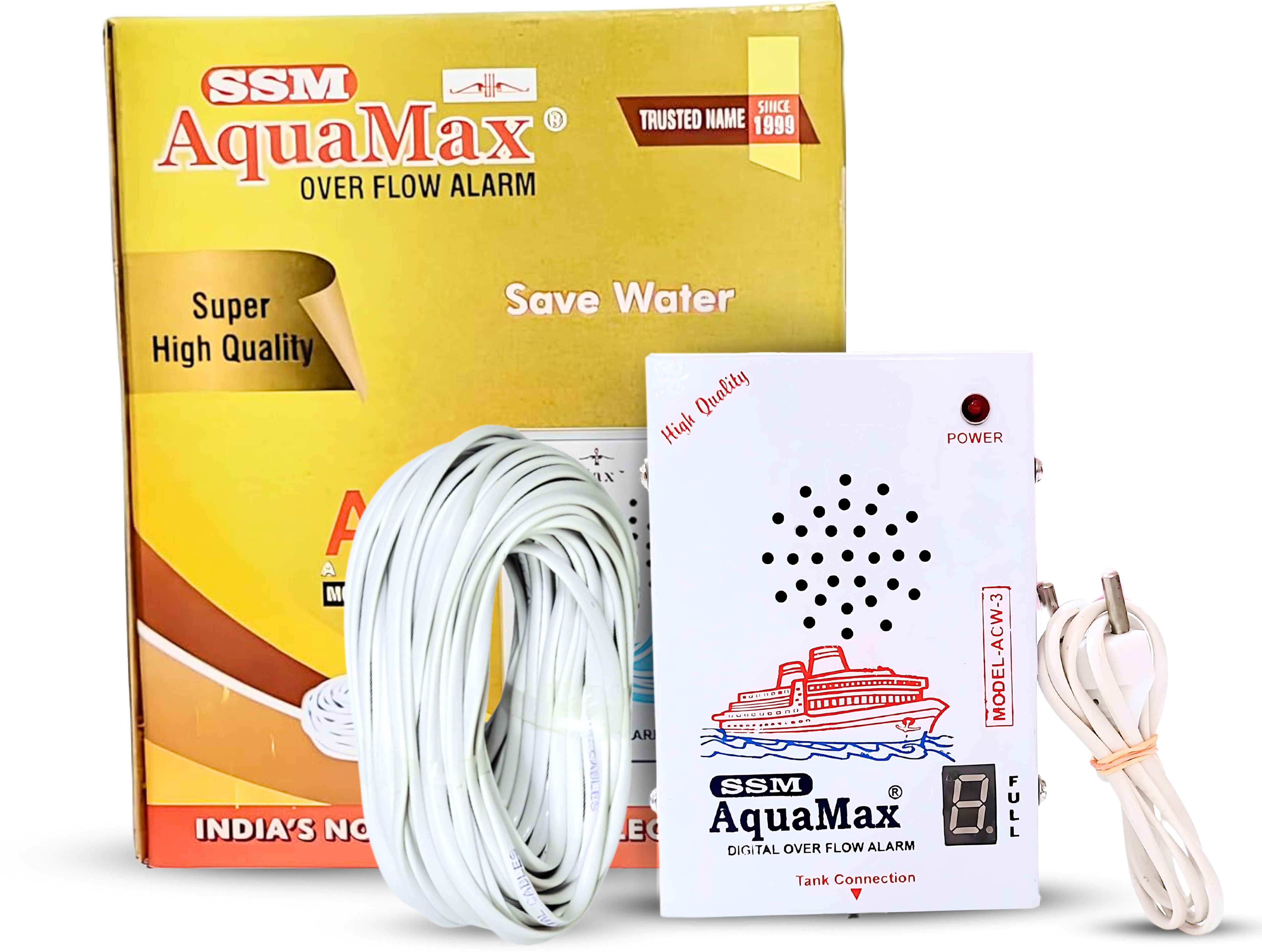 SSM AquaMax Water tank Overflow Alarm with15 Meter Wire Wired Sensor Security System