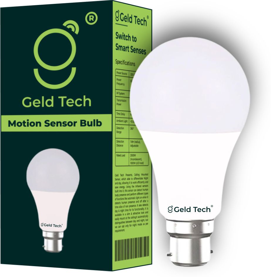 Geld Tech Motion Sensor Light, Auto on/off, Radar Sensor LED Bulb 10W Cool White (6500K) Wired Sensor Security System-picture-44
