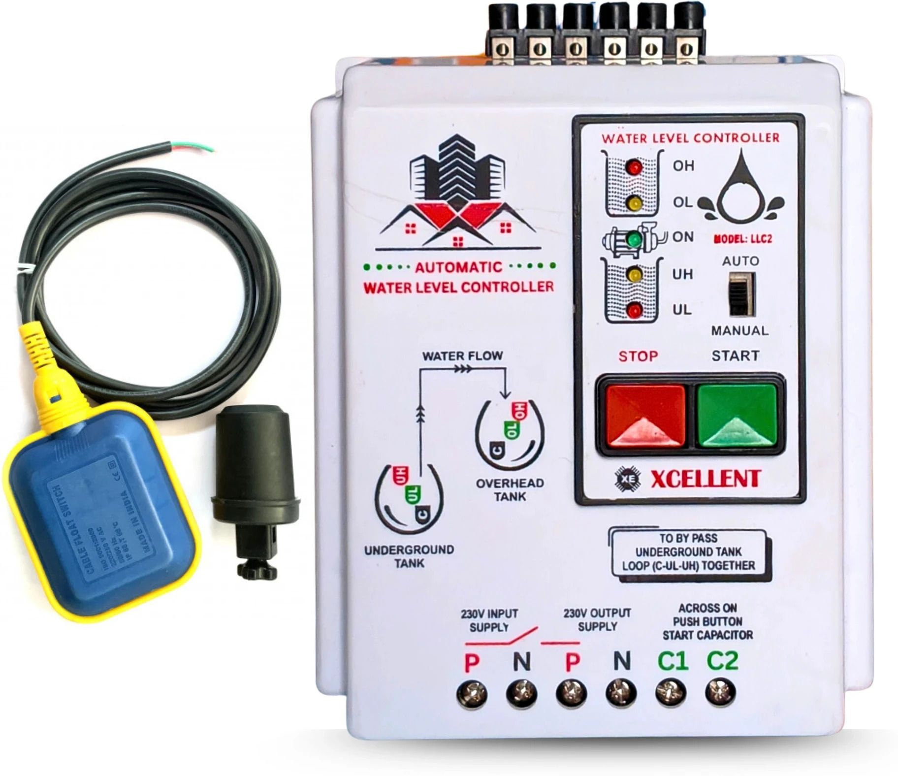 MICROTAIL Fully Automatic Water Level Controller for submersible multi capacitors starter Wired Sensor Security System-picture-16