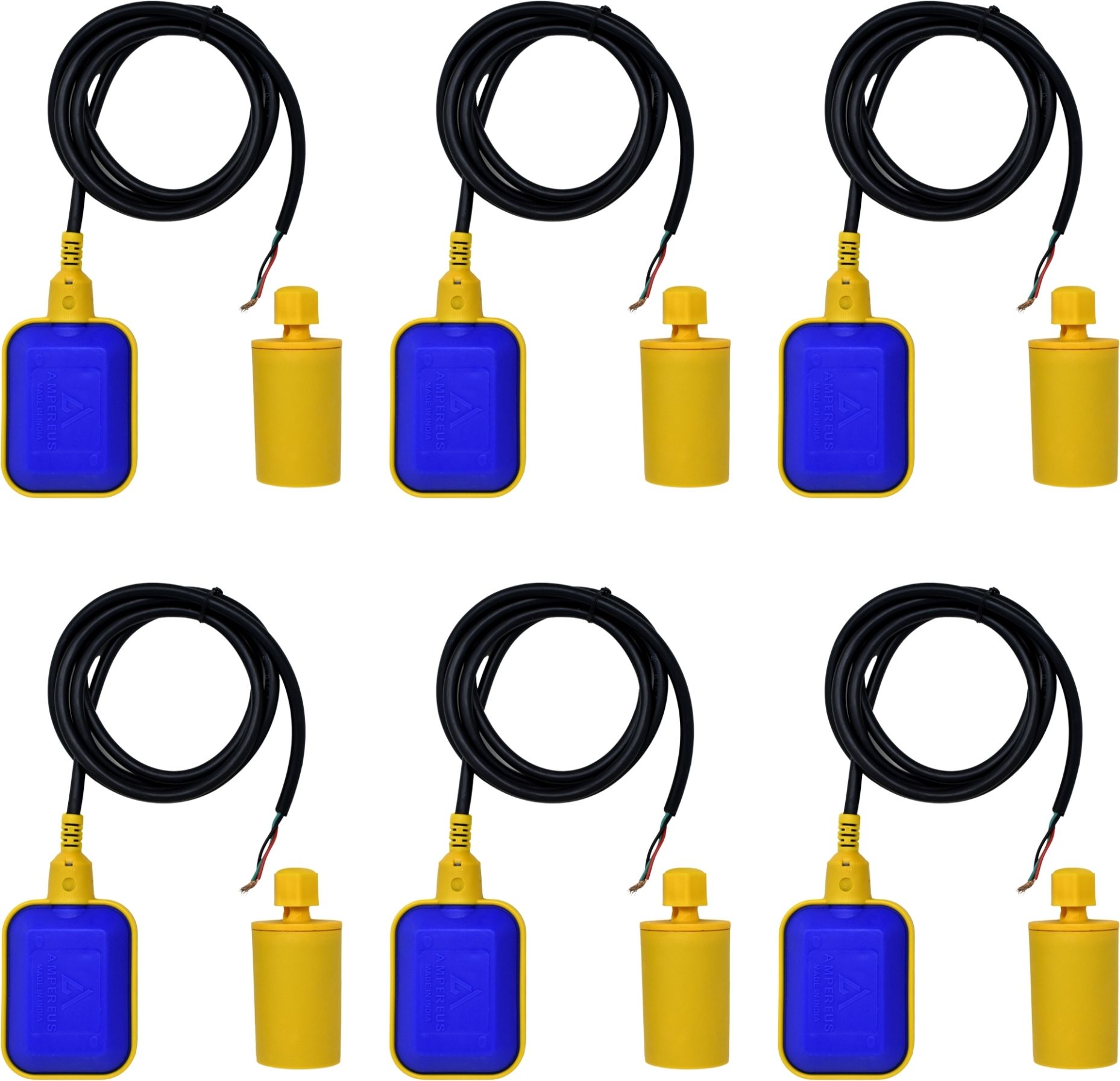 AMPEREUS Float Switch for Accurate Tank Water Level Sensor with 2 Meter Wire (Pack of 6) Wired Sensor Security System-image-38