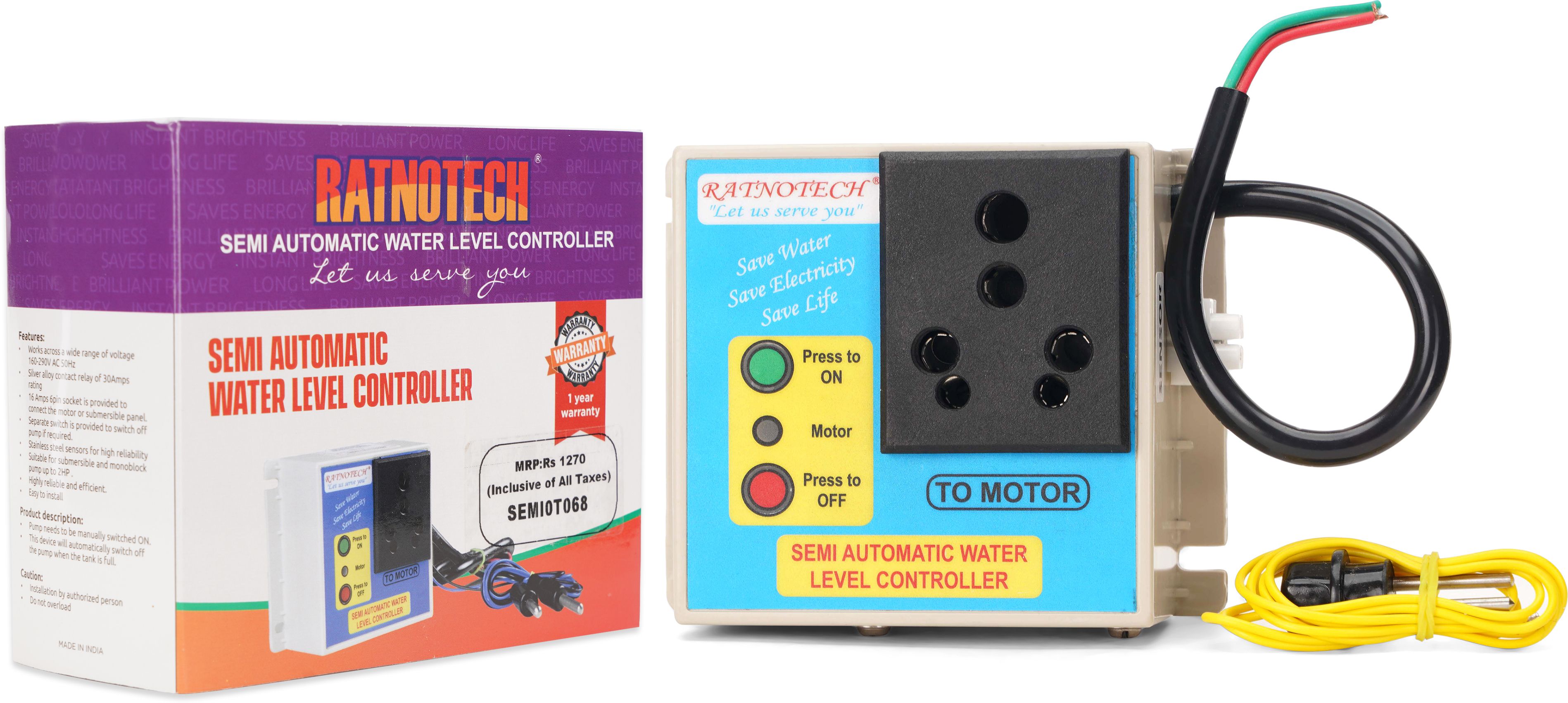 Ratnotech New semi automatic water level controller Wired Sensor Security System-image-27
