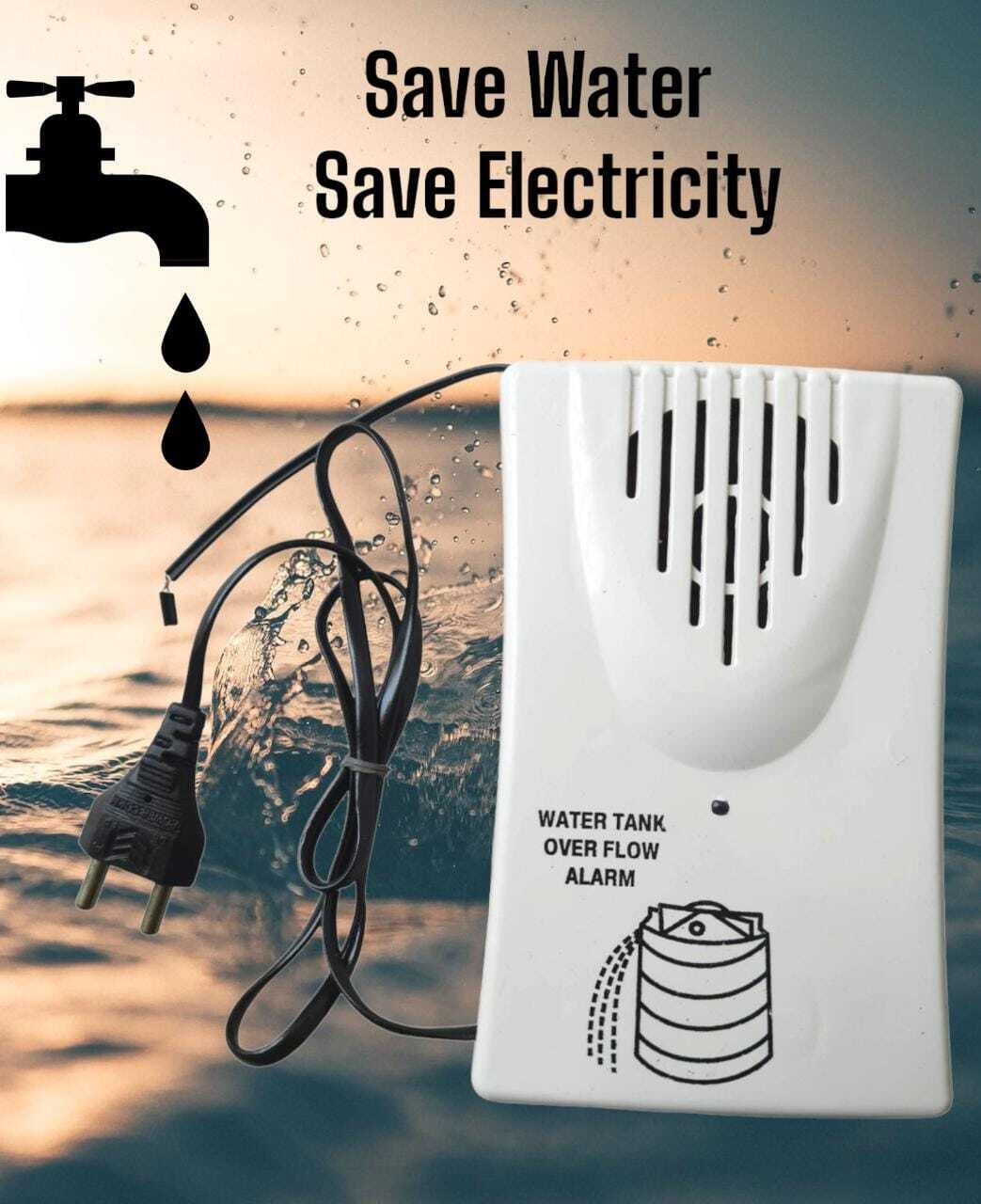 Rosario Plastic Water Over Flow Tank Alarm with High Voice Sound Overflow (White) Wired Sensor Security System image 1