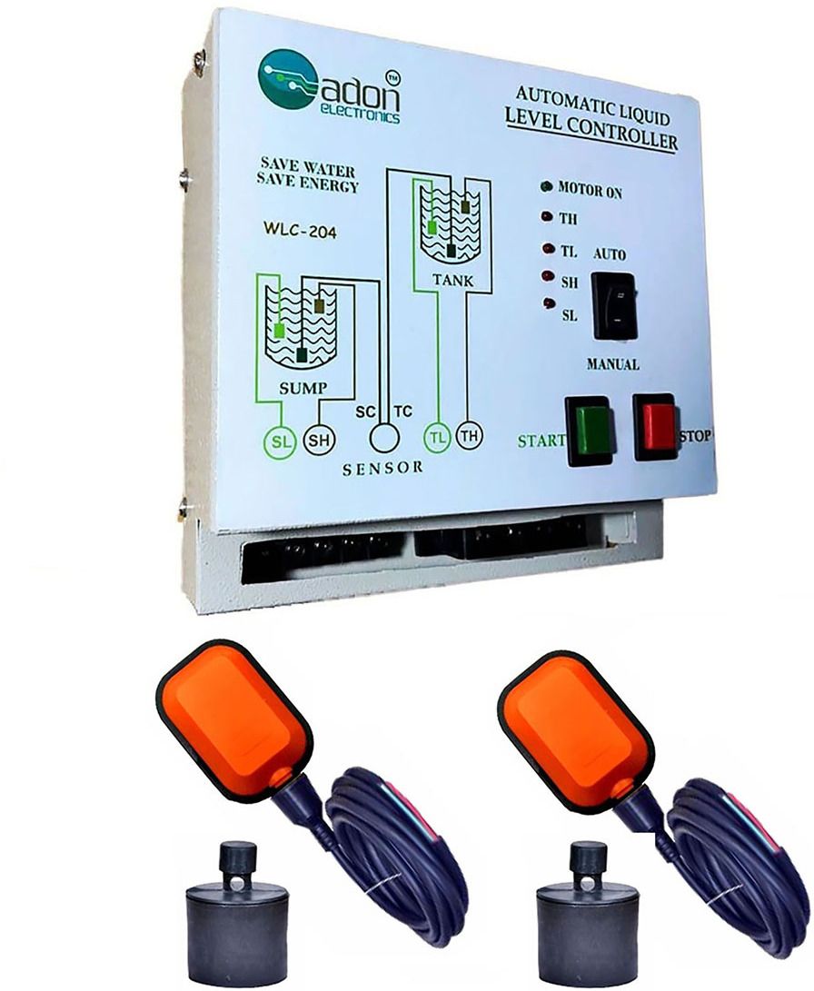 AdonElectronics Fully Automatic Water Level Controller With 2-Float Sensors (for Monoblock,1-Ph) Wired Sensor Security System-image-37