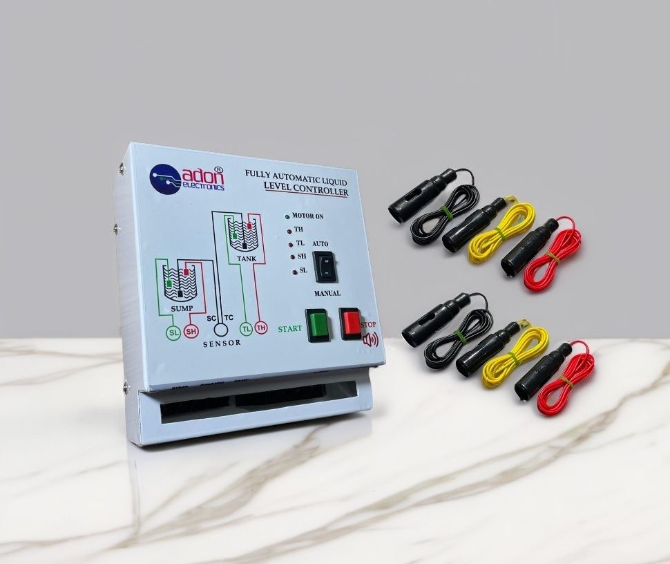 AdonElectronics Fully Automatic Water Level Controller for Monoblock Pump -(Double Tank Control) Wired Sensor Security System-image-13