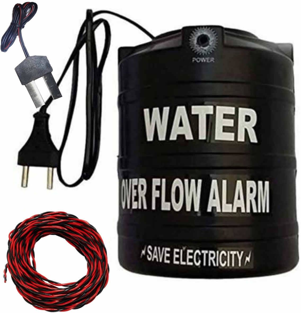 FStyler Overflow Water Alarm Tank with High Quality Overflow Voice Sound & 15mtr Wired Wired Sensor Security System-image-27
