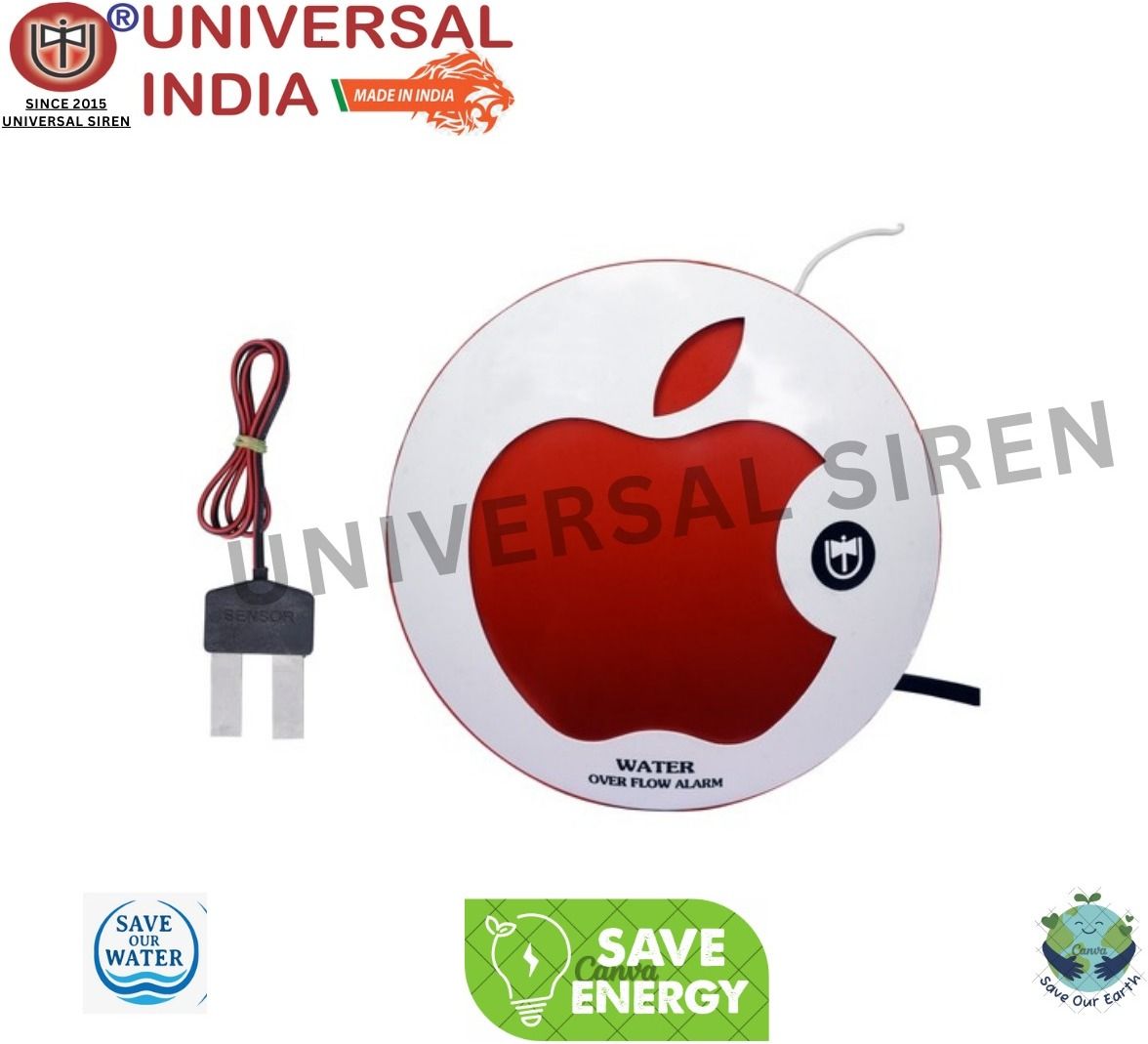UNIVERSAL SIREN Eco-Friendly Water Overflow Siren – Shock Proof Human Voice Alert Wired Sensor Security System-image-28