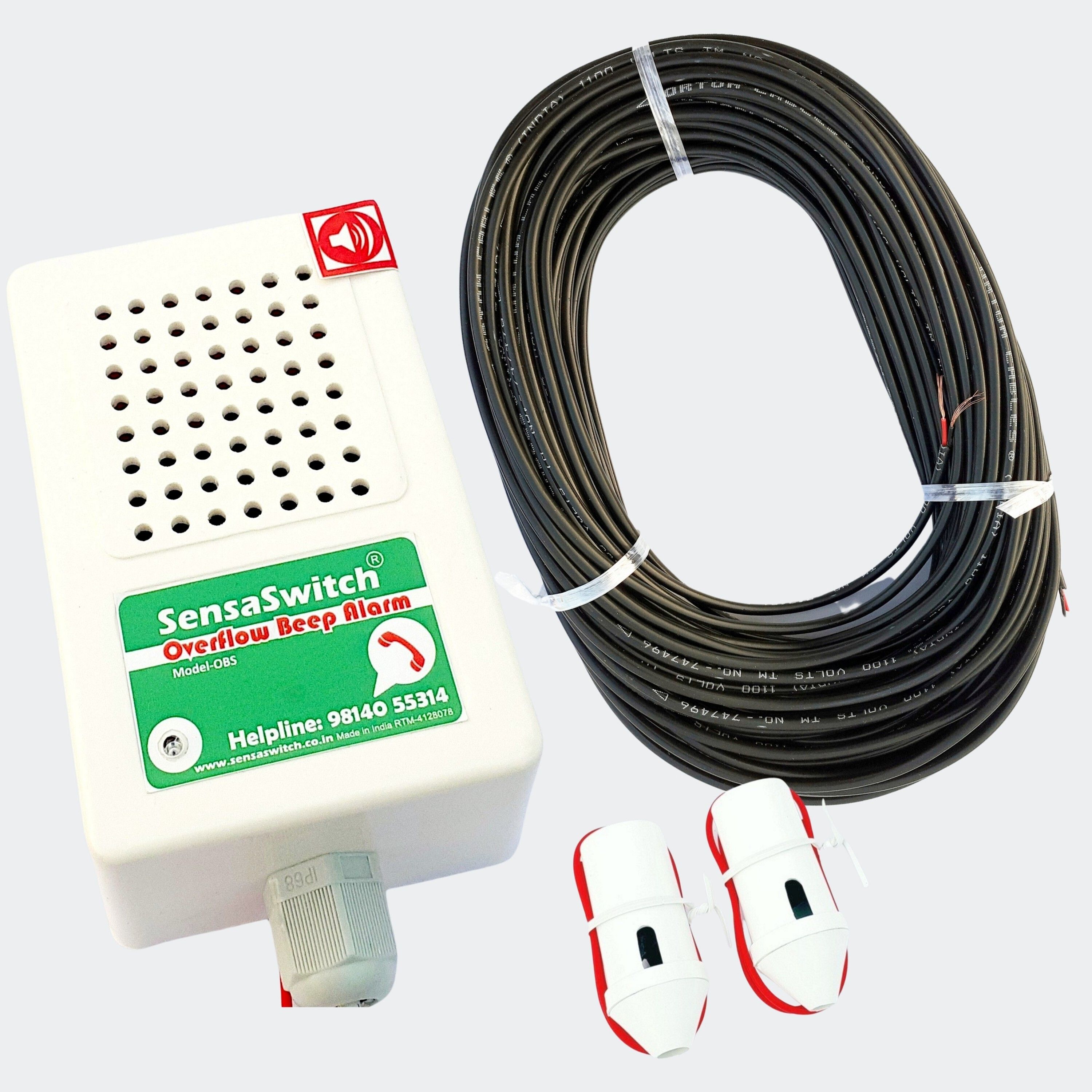 SensaSwitch Water Tank Overflow Beep Alarm Bell Model-OBS, Water Sensor & 90 Feet Wire Roll Wired Sensor Security System-image-28