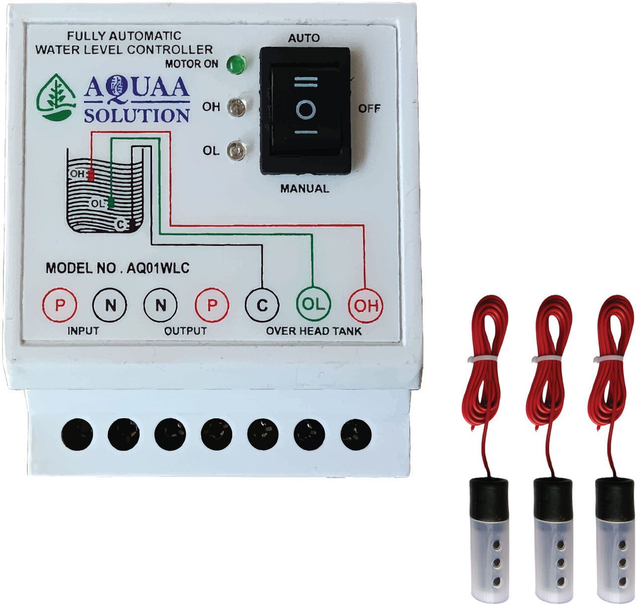 AQUAA SOLUTION Fully Automatic Water Level Controller & Indicator with 3 Carbon 1.5m Wire Wired Sensor Security System-picture-11