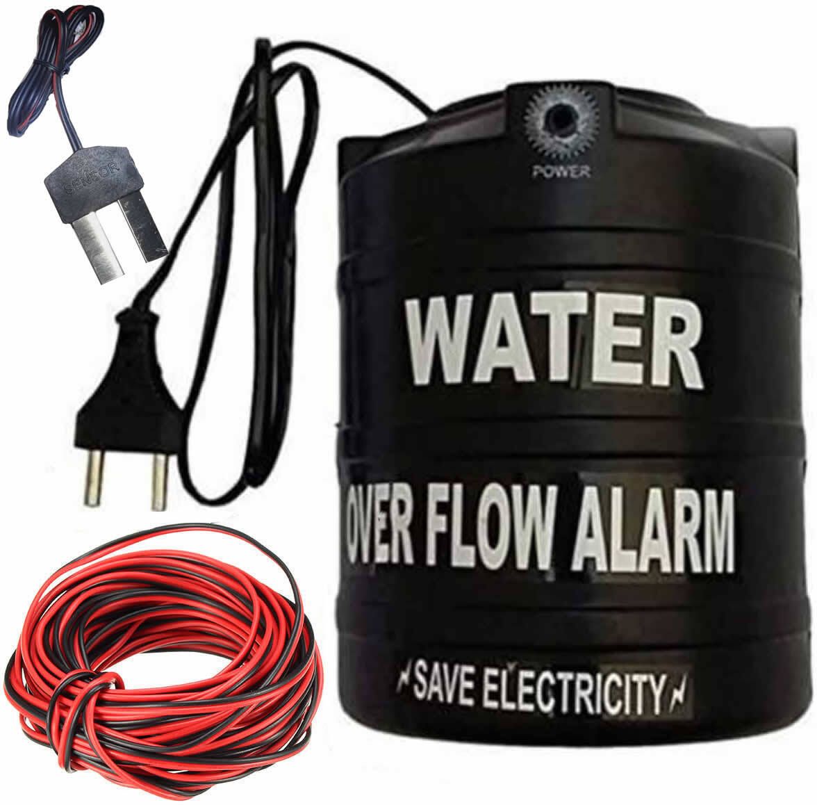 iWin Water Alarm Tank Overflow Voice Sound High Quality & 15mtr Connecting Wire (Made in India) Wired Sensor Security System