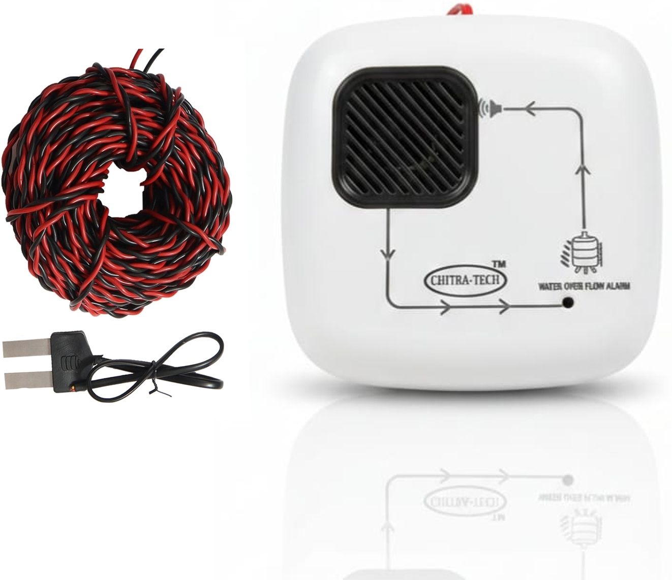 CHITRATECH Water Tank Overflow Alarm | 15 Meter Connecting Wire and Sensor Inside Wired Sensor Security System-picture-15
