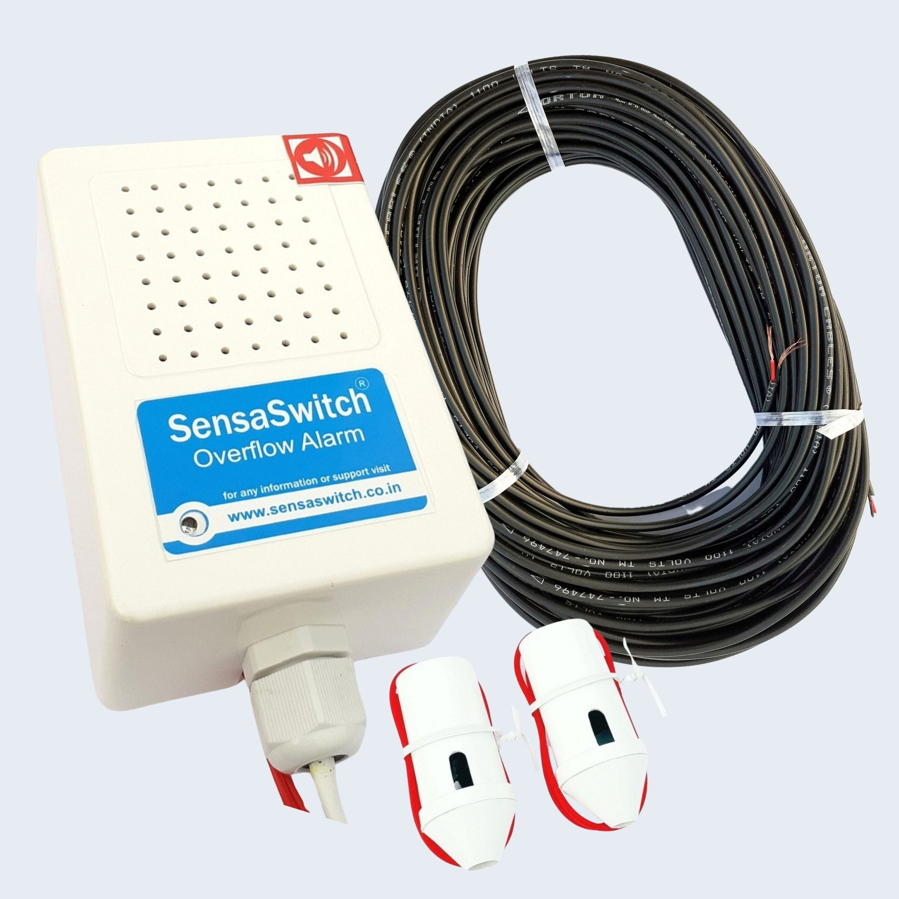 SensaSwitch Water Tank Overflow Alarm Bell Model-OCA (Musical), Water Sensor & 90 Feet Wire Wired Sensor Security System-image-26