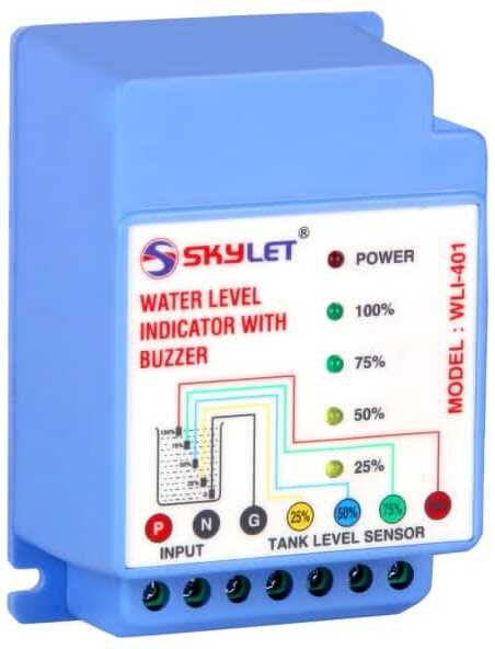 SKYLET Water Level Indicator With Buzzer WLI401 (4 level indication) At top Level Used Wired Sensor Security System-image-48