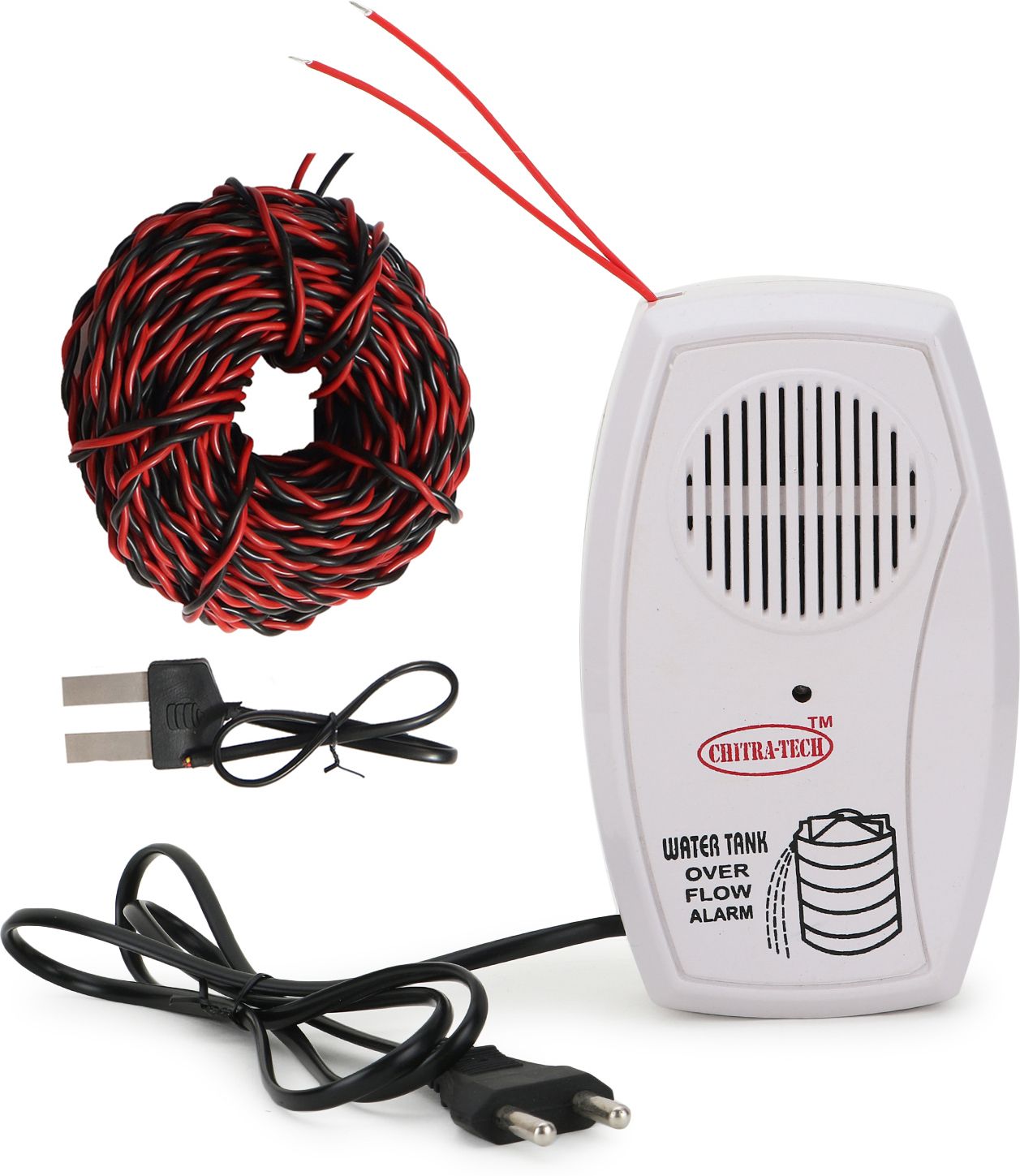 CHITRATECH Water Tank Overflow Alarm in Hindi and English Language With Wire and Sensor Wired Sensor Security System