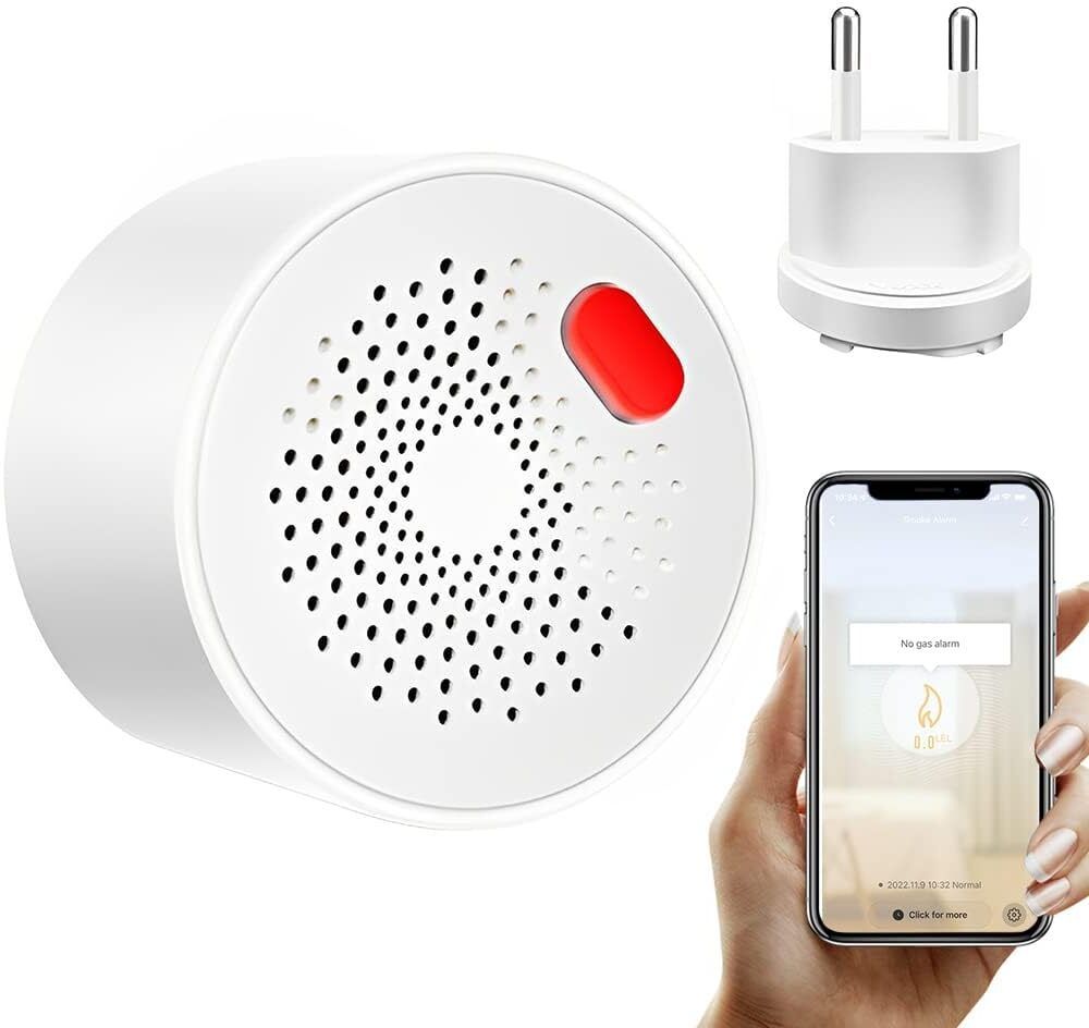 Simcotrack Smart Gas Leak Detector Mini WiFi Gas Leakage Alarm with Sound & Light Warning Wireless Sensor Security System-image-13