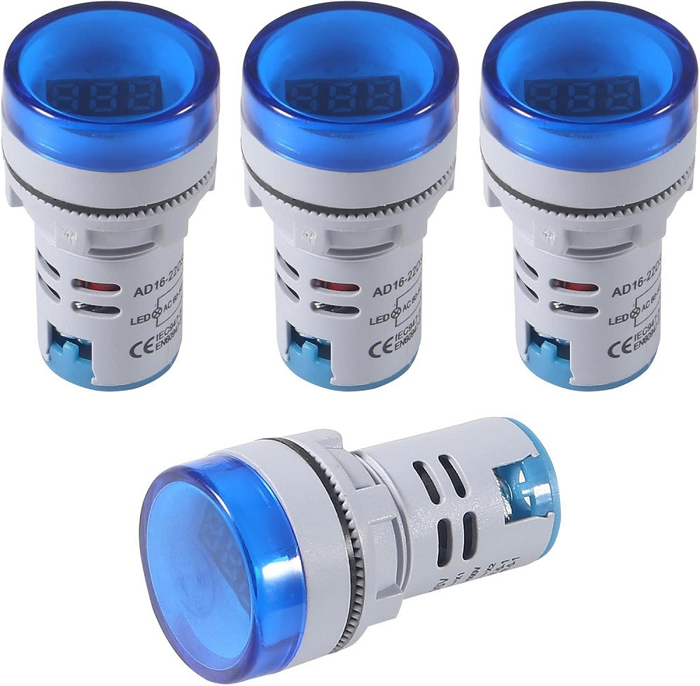 Zenitrain Round LED Voltage Meter Indicator,Digital LED Display Voltmeter 4PCS Wireless Sensor Security System image 1