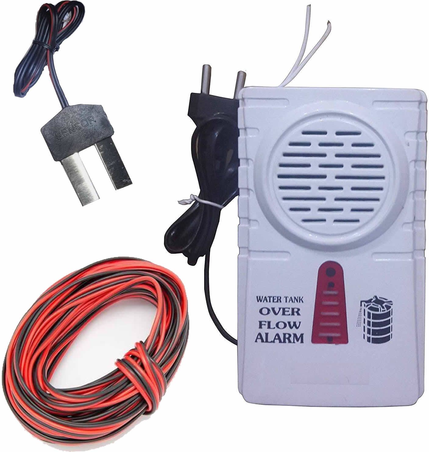 CraftQua Water Overflow Sensor Alarm High Sound Quality + 15mtr Wire (Made in India) Wired Sensor Security System-image-2
