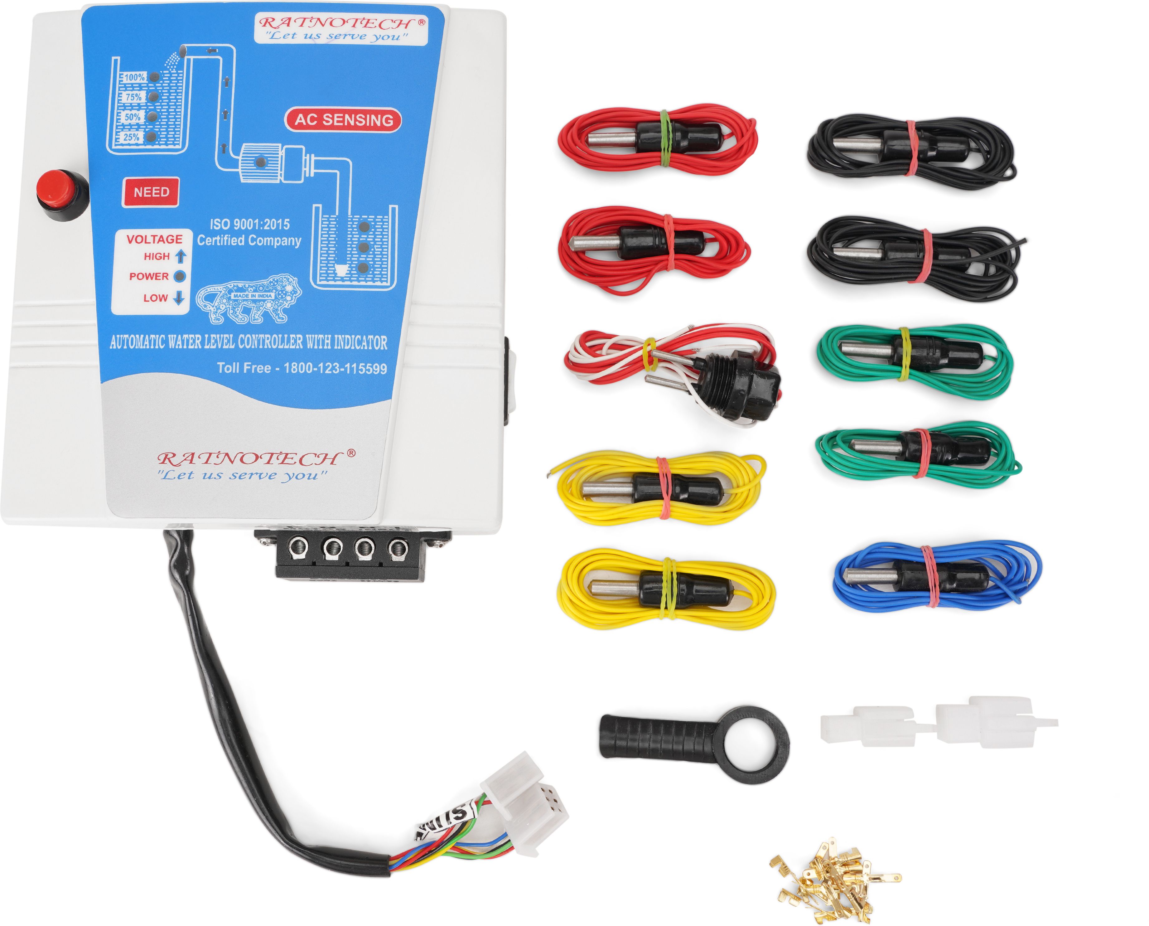 Ratnotech This Controller will start motor by pressing start button of the controller and it will automatically switch OFF Motor, when the tank is full. User can press start button at any time they want. Wired Sensor Security System-picture-38