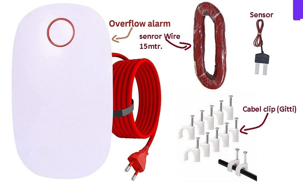 Aarav Enterprises WaterTank Overflow Alarm Water Alarm with 15 Mtr.wire & sensor kit Wired Sensor Security System