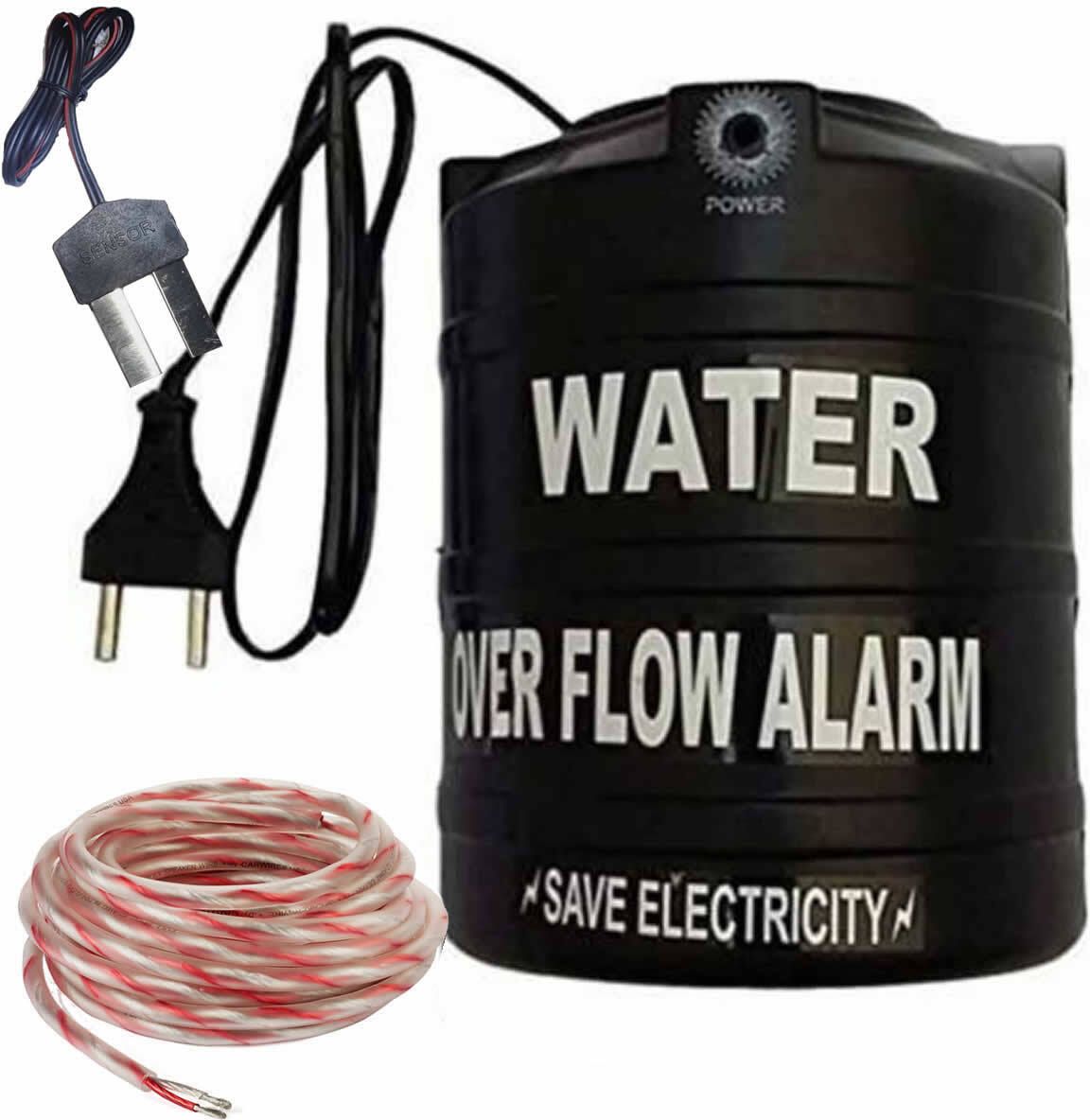 FStyler Overflow Water Tank Alarm with High Quality Overflow Voice Sound & 15mtr Wired Wired Sensor Security System-image-34