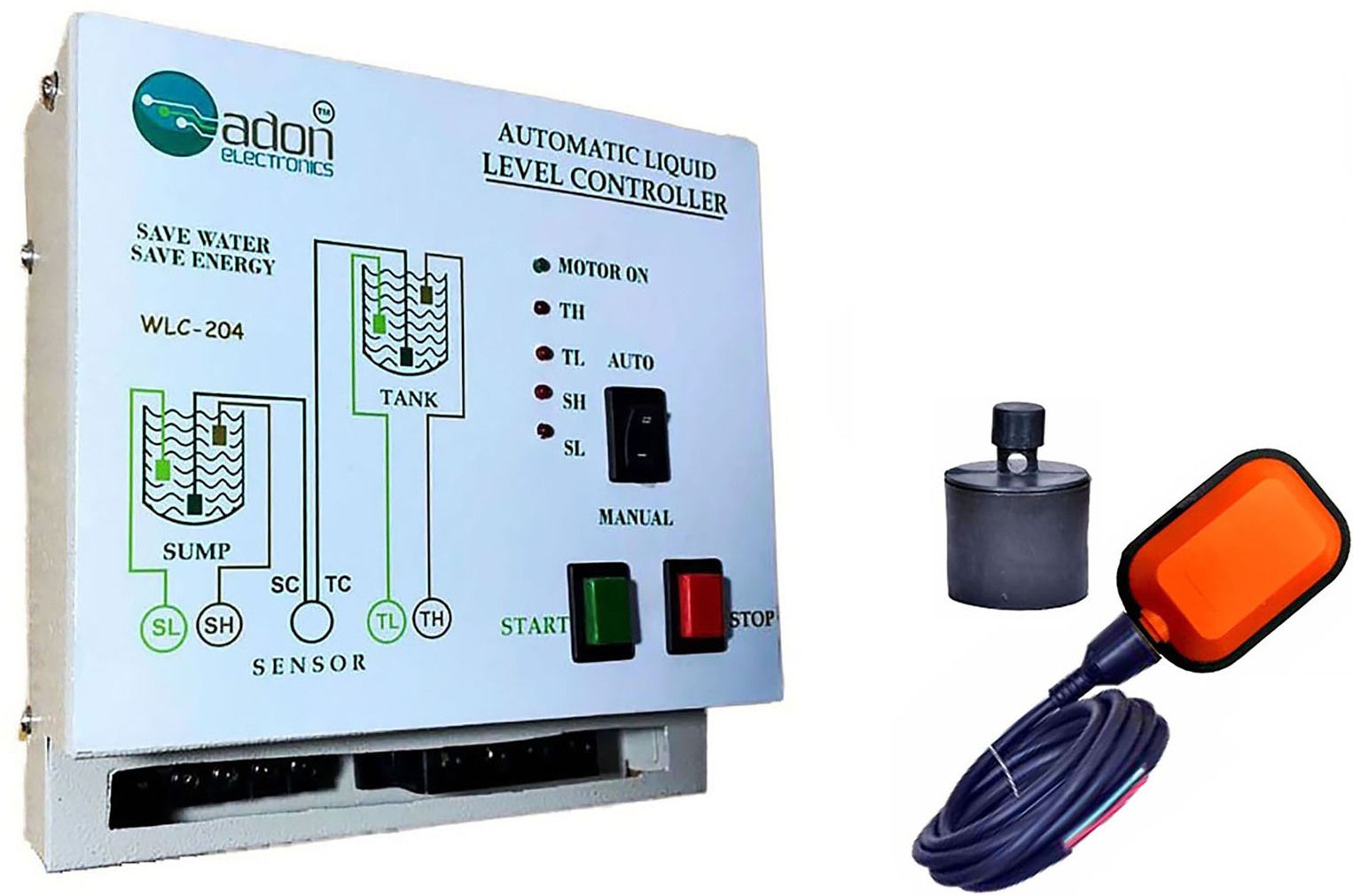 AdonElectronics Water Level Controller with Float & Alarm for Submersible START/STOP Button Type Wired Sensor Security System-picture-30