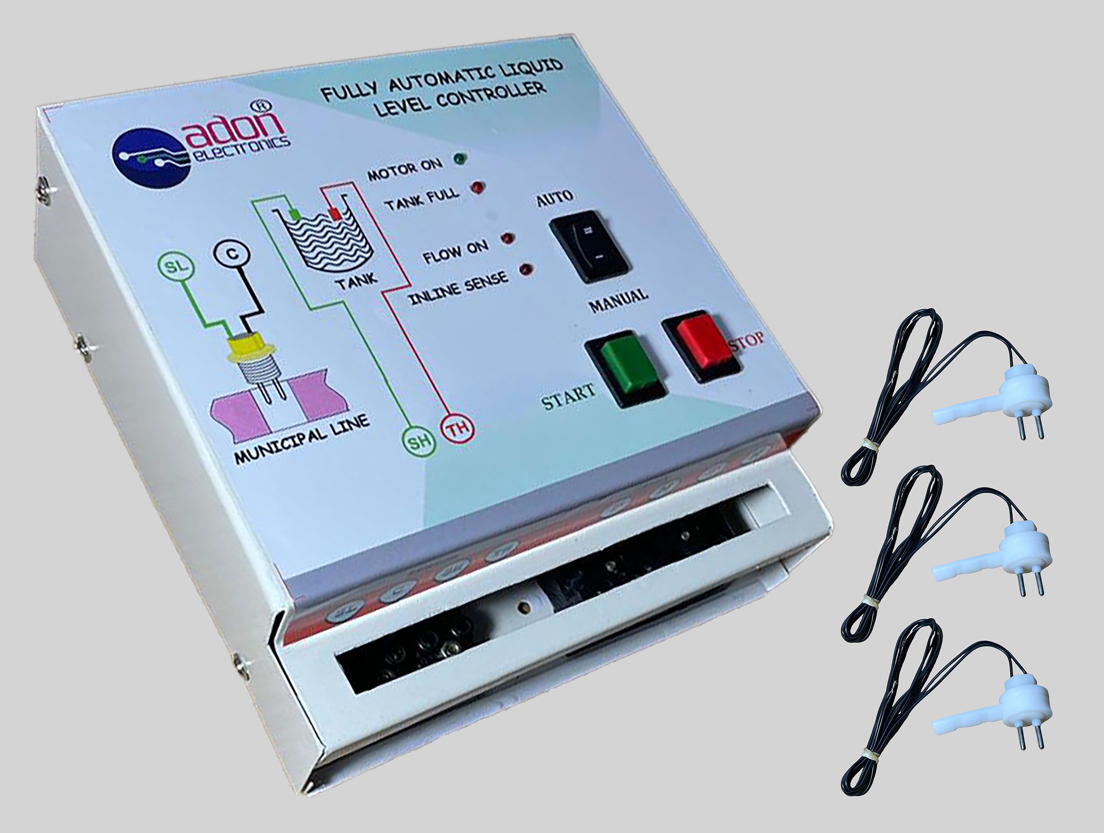 AdonElectronics Water Level Controller for Government or Municipal Supply Water to Overhead Tank Wired Sensor Security System-image-46