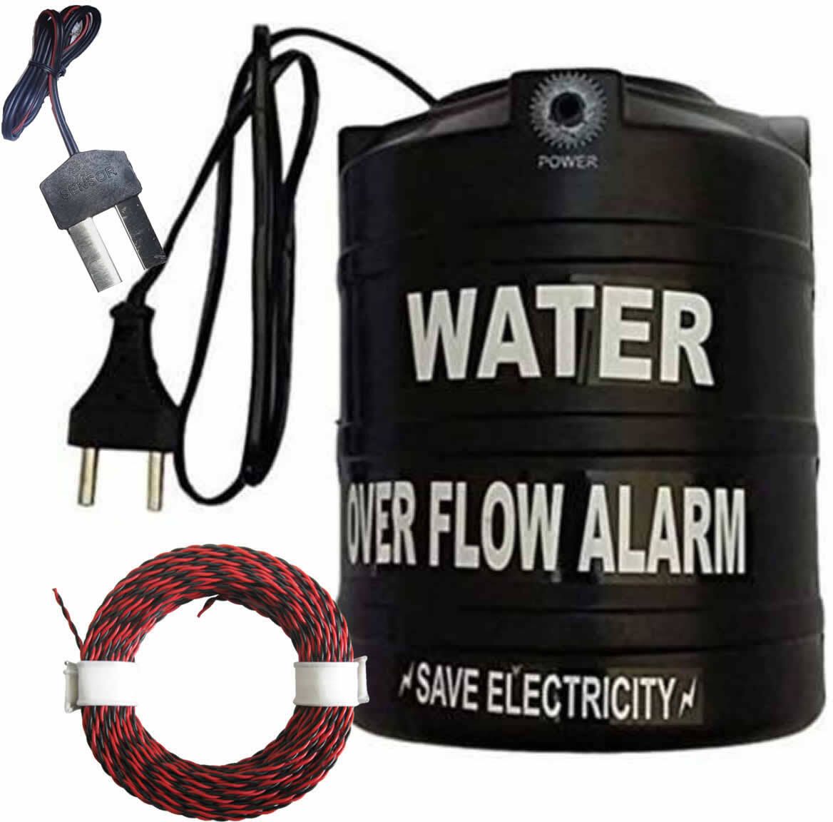 CraftQua Water Tank Over flow Alarm with Super Quality Voice Sound Overflow & 15mtr Wire Wired Sensor Security System-picture-30