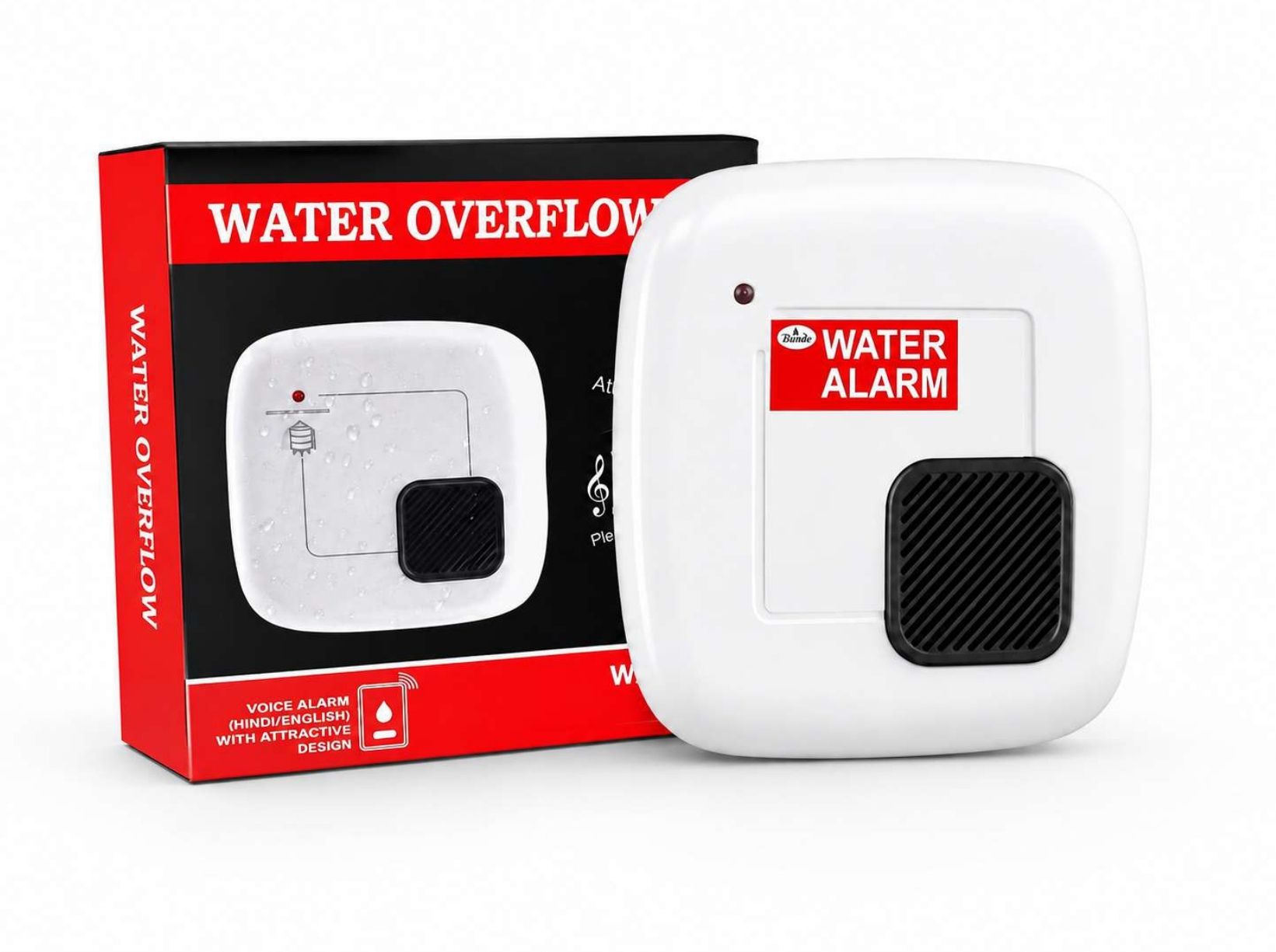Bunde Smart Water Overflow Alarm Sensor with Loud Voice Alert for Water Tank Safety Wired Sensor Security System-image-17