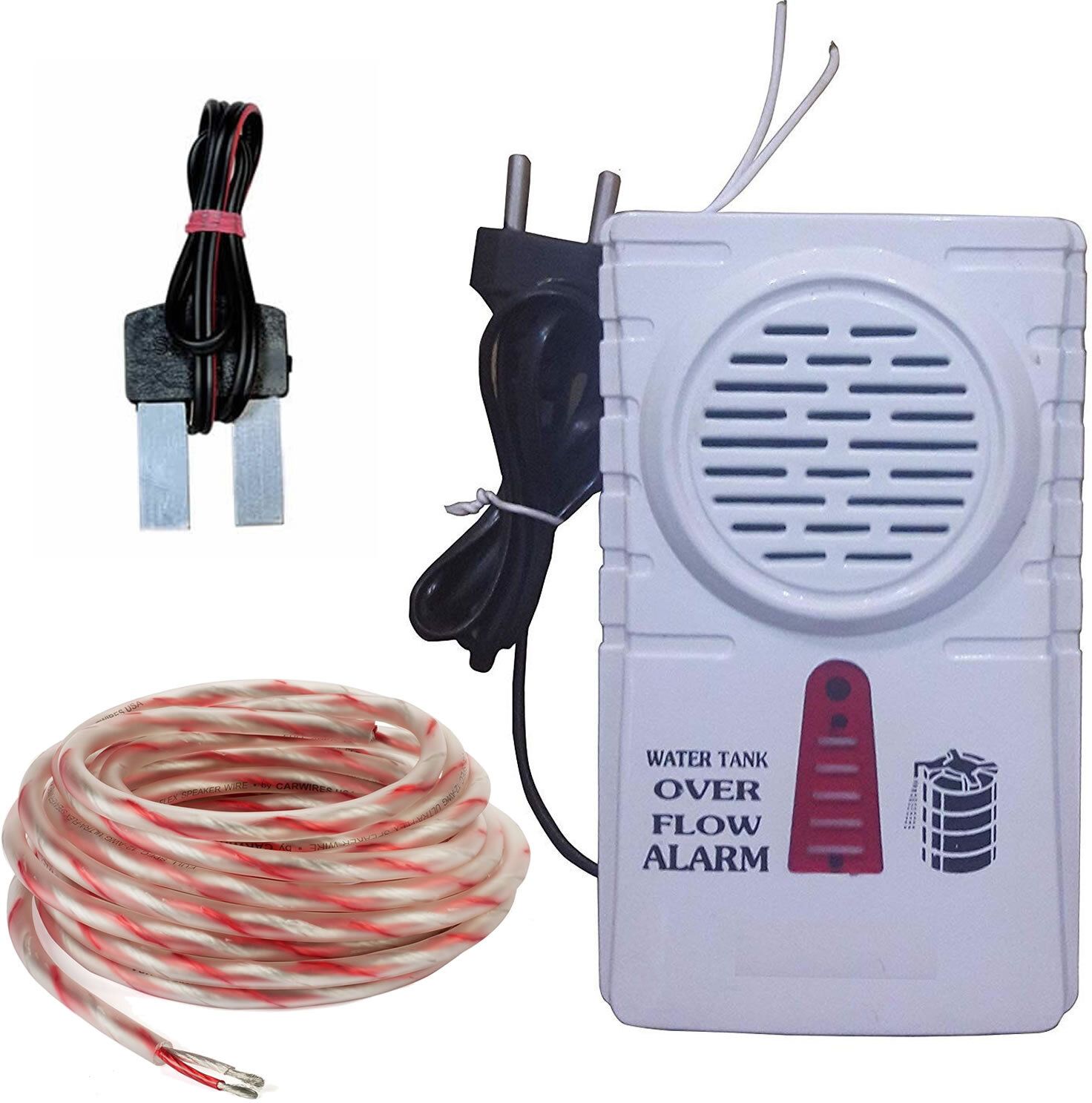 CraftQua High Quality Loud Sound Water Tank Overflow Alarm plus 15mtr Connecting Wire Wired Sensor Security System-picture-26