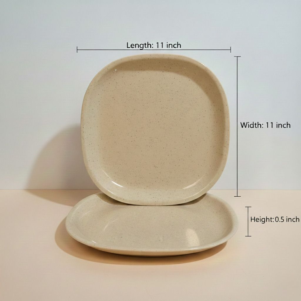 gepenterprises Stone Beige 11 Inch Square Plate Plate Serving Set-picture-12