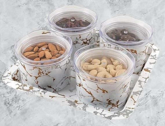 nijen New Dry Fruit Box for Serving Sweets, Chocolates, Candy, Pickle Tray, Bowl Serving Set-picture-22