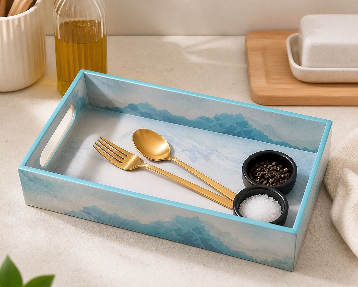 WOODENWOD SINGLE MULTIPURPOSE TRAY Tray Serving Set-picture-28