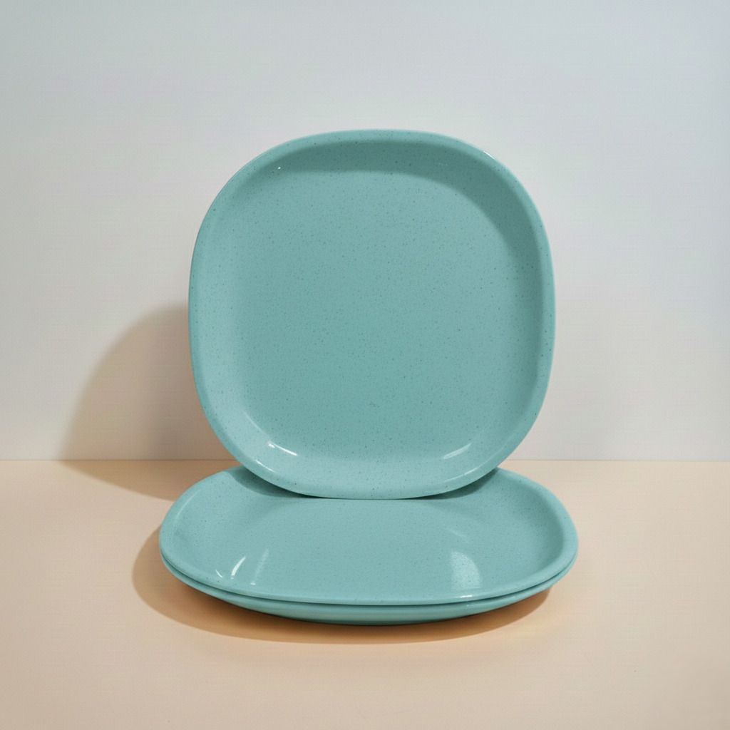 Green Stone Finish Square Lightweight | Daily Use Dining & Gifting | Dinner Plate-image-26