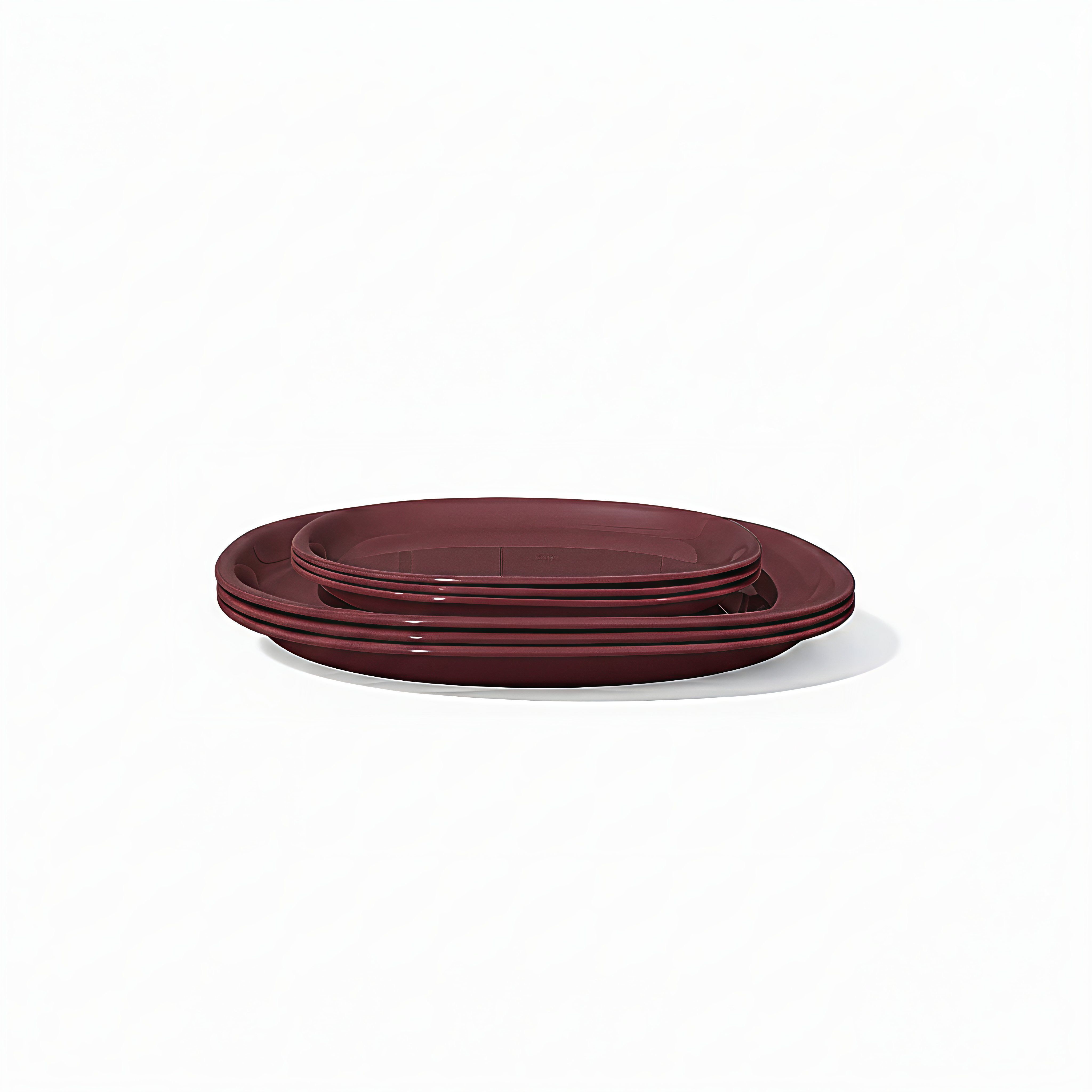 Brown Square Dinner Plate Set 3 Big 11 Inch + 3 Small 8 Inch Rice Plates-image-47