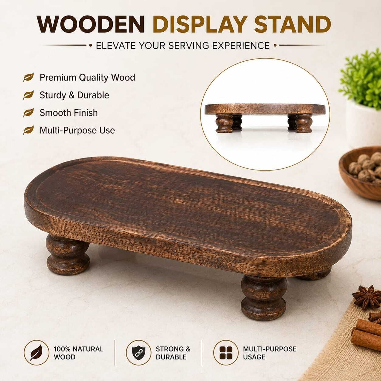 WOODEN DISPLAY STAND Dish Serving Set-image-42