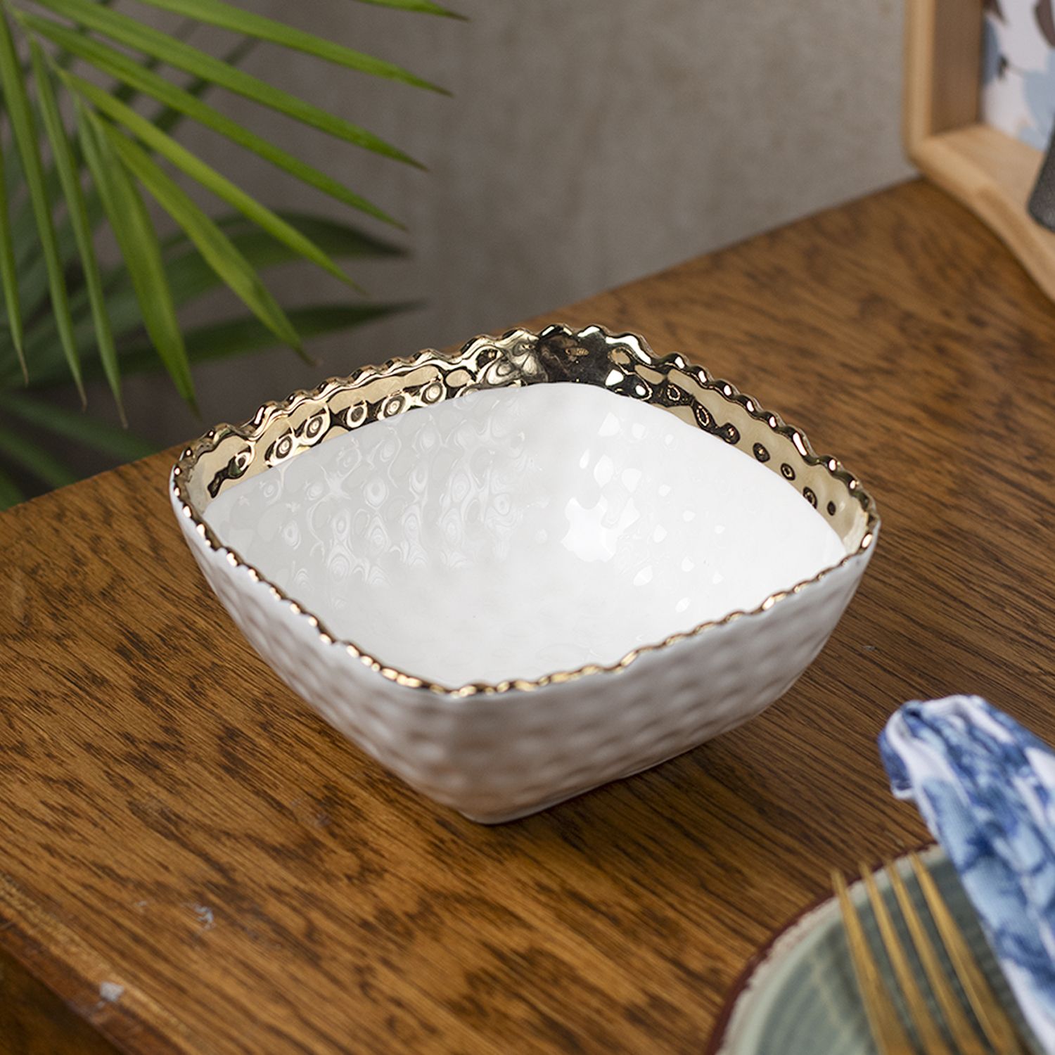 market 99 Antique Off White Ceramic Square Serving Dish Dish Serving Set-picture-13