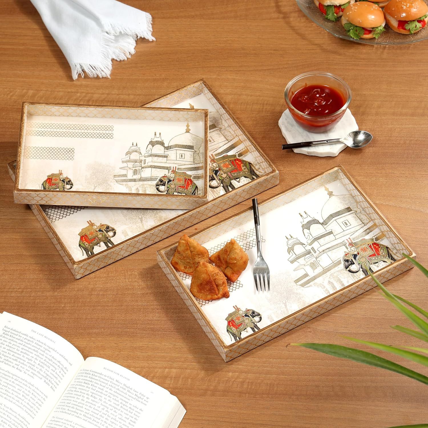 Wooden Breakfast Tray | Kitchen Dining Table Tray Tray Serving Set-image-4