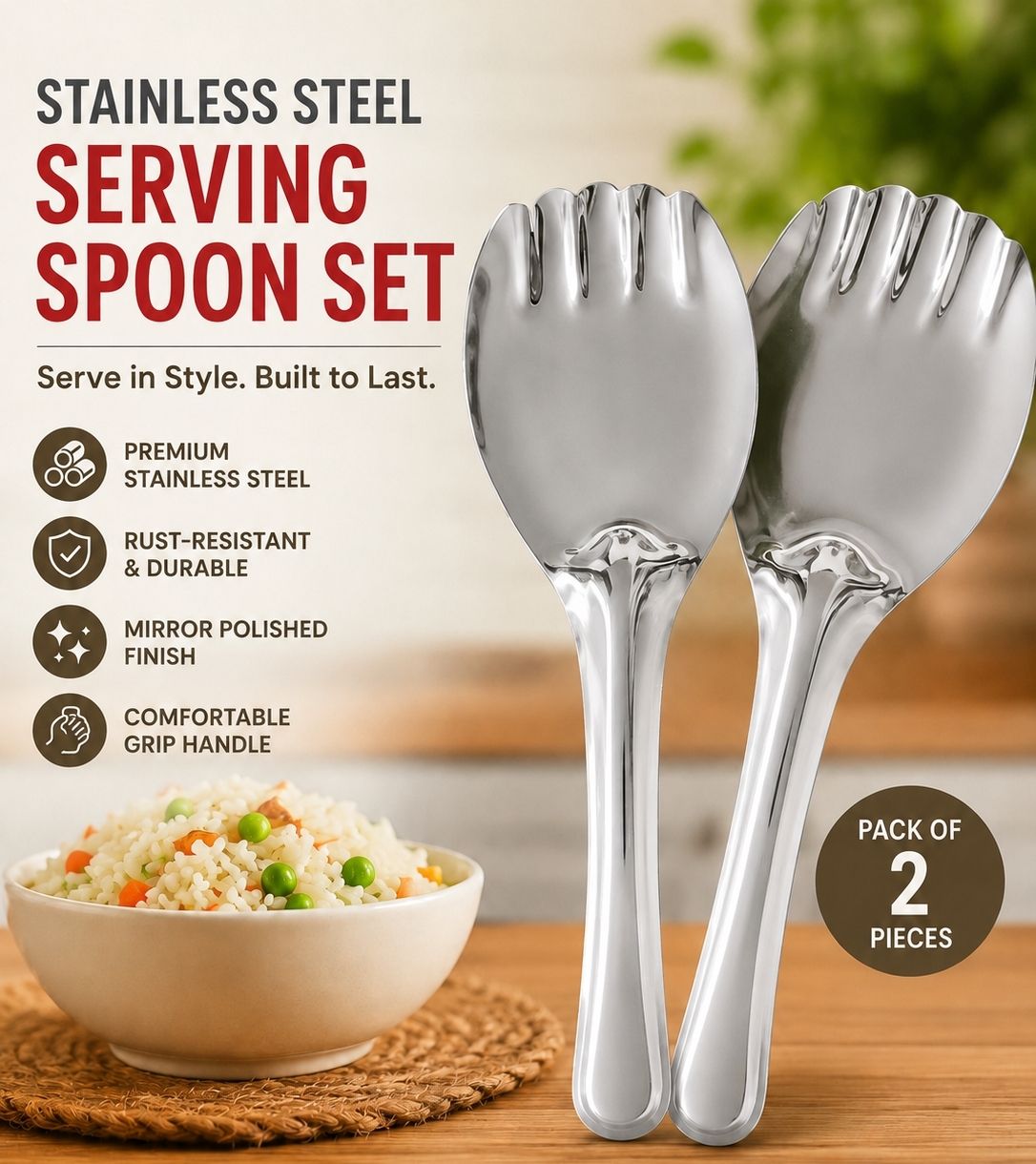 Serving spoons Spoon Serving Set-image-9